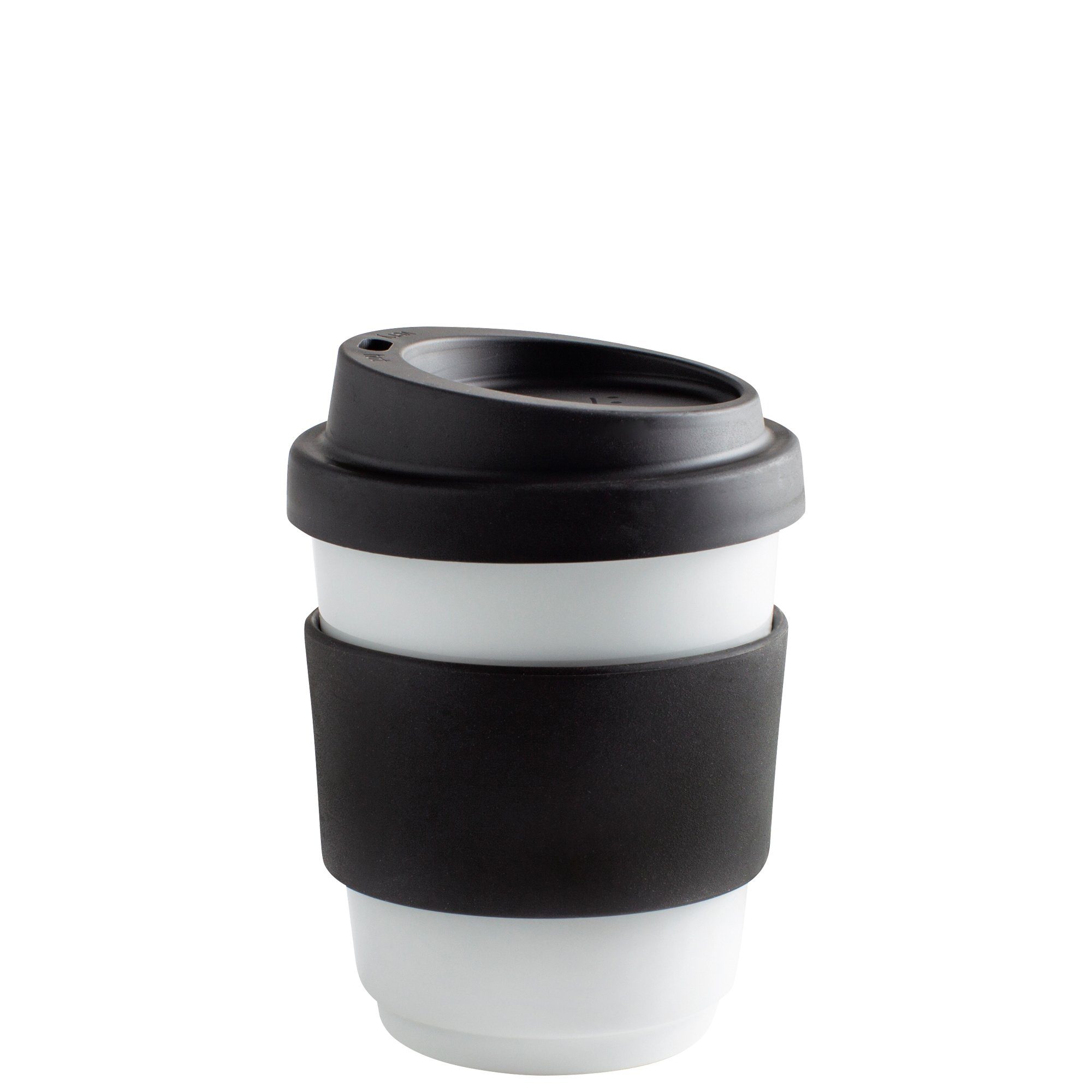 Kahla Coffee-to-go-Becher Fillit Becher + Trinkdeckel, Porzellan, Made in Germany pure black | Thermobecher