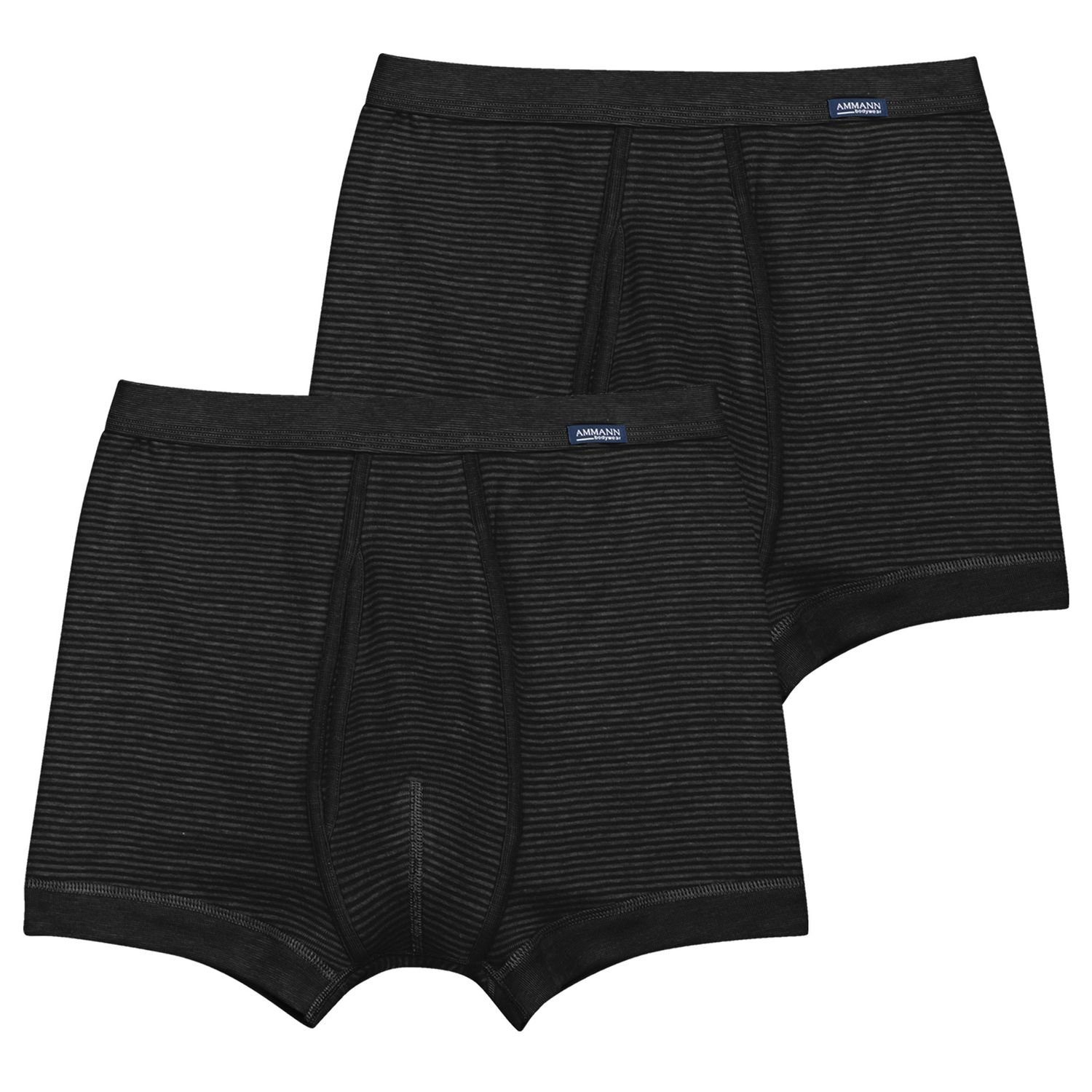 anthrazit mit im Weichelastikbund, Boxershorts Pack Feinripp 2er Eingriff, Ammann (2-St)