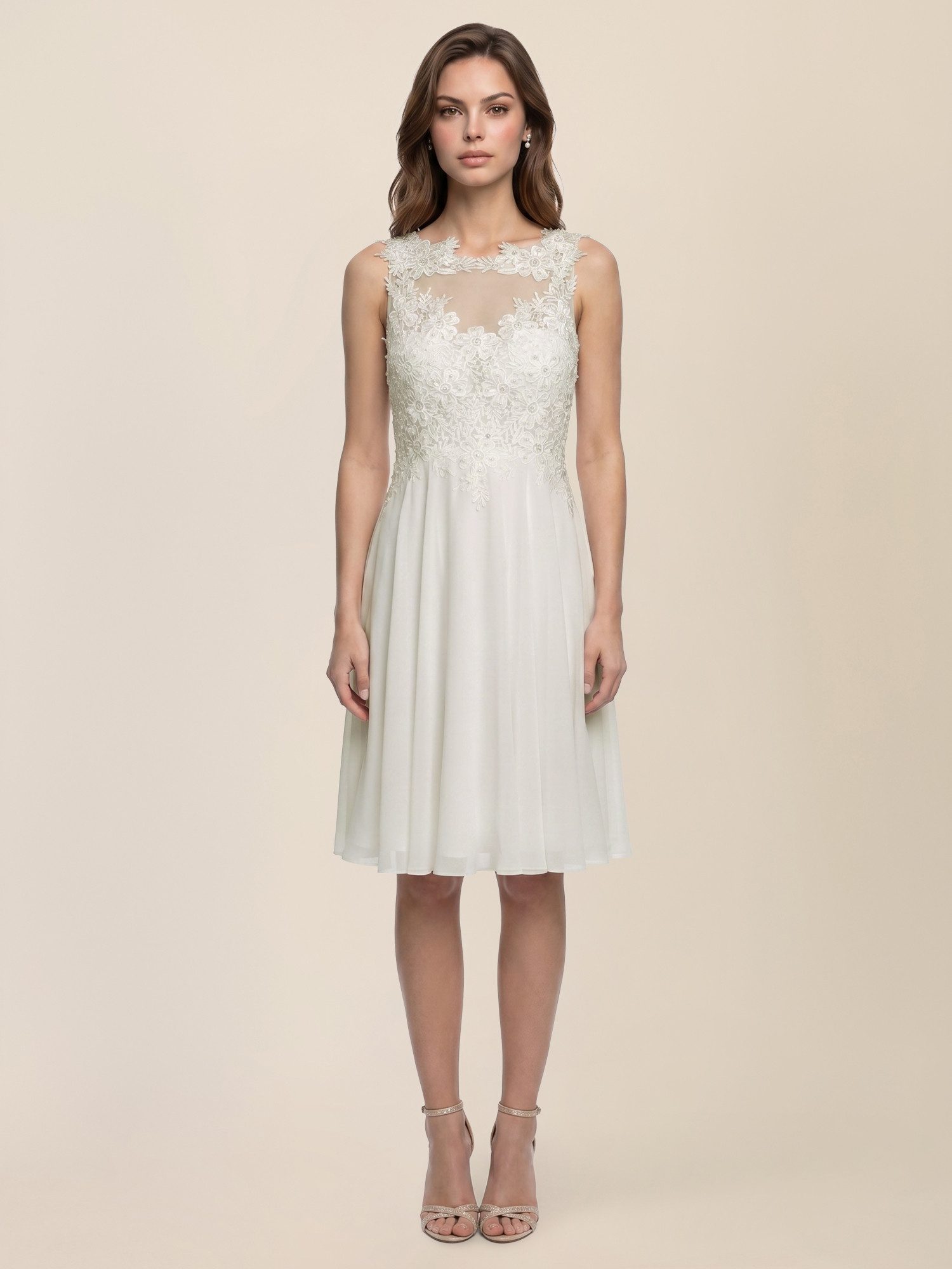 Apart Cocktailkleid mit floraler Spitze und Chiffon