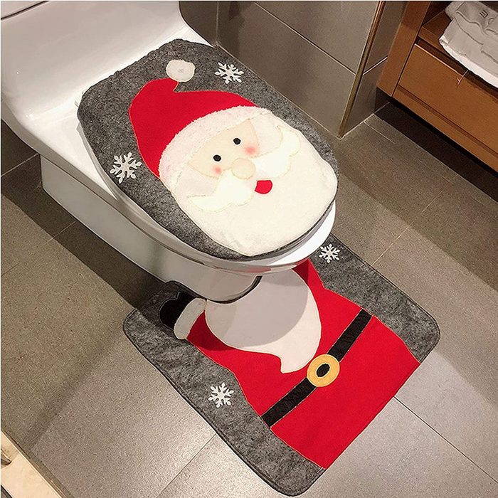 GelldG Weihnachtsfigur Weihnachten Toilettensitzbezug 2 PCS Weihnachten Toilettensitz