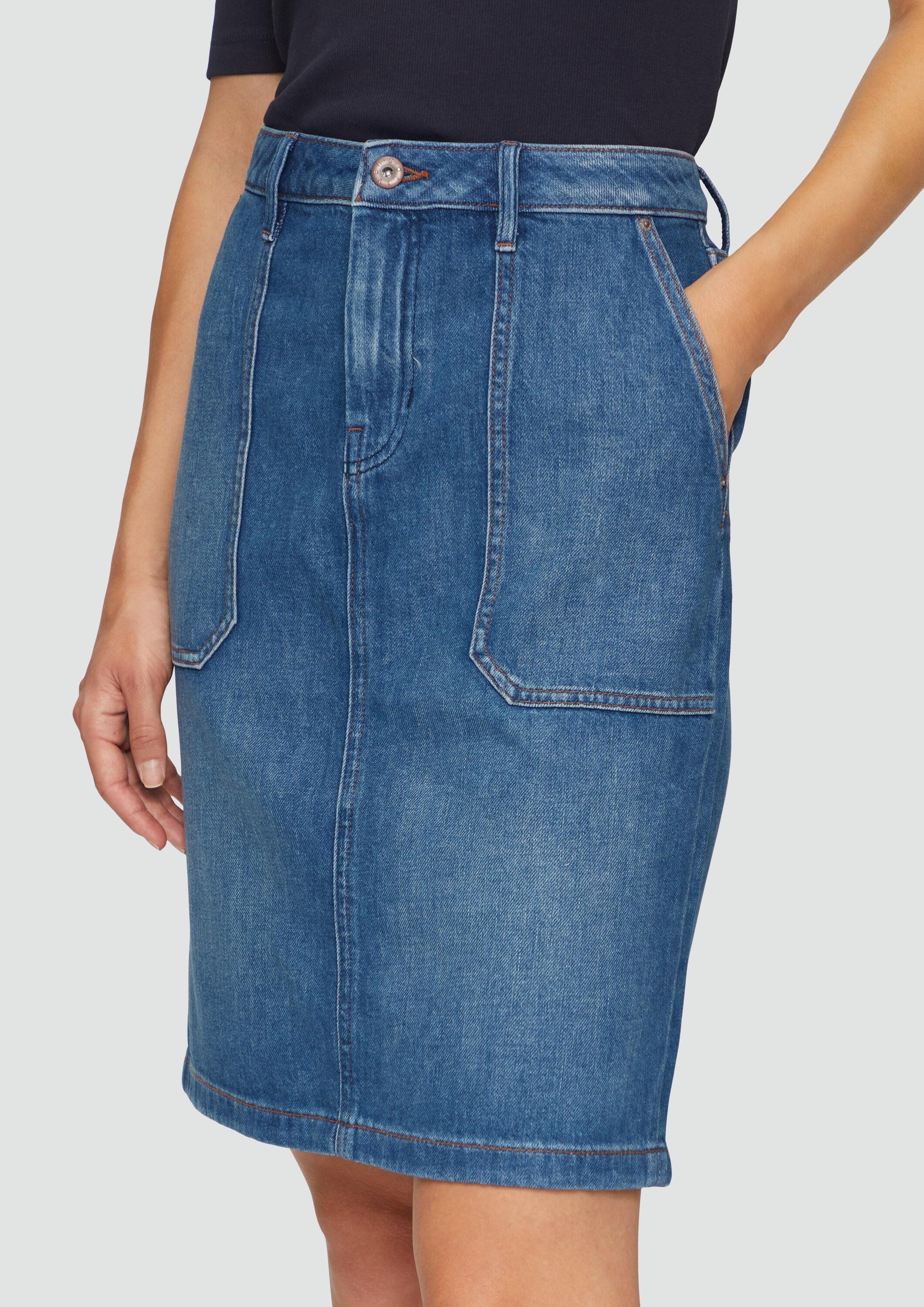 s.Oliver Minirock Rock Kurzer Jeansrock mit aufgesetzten Taschen