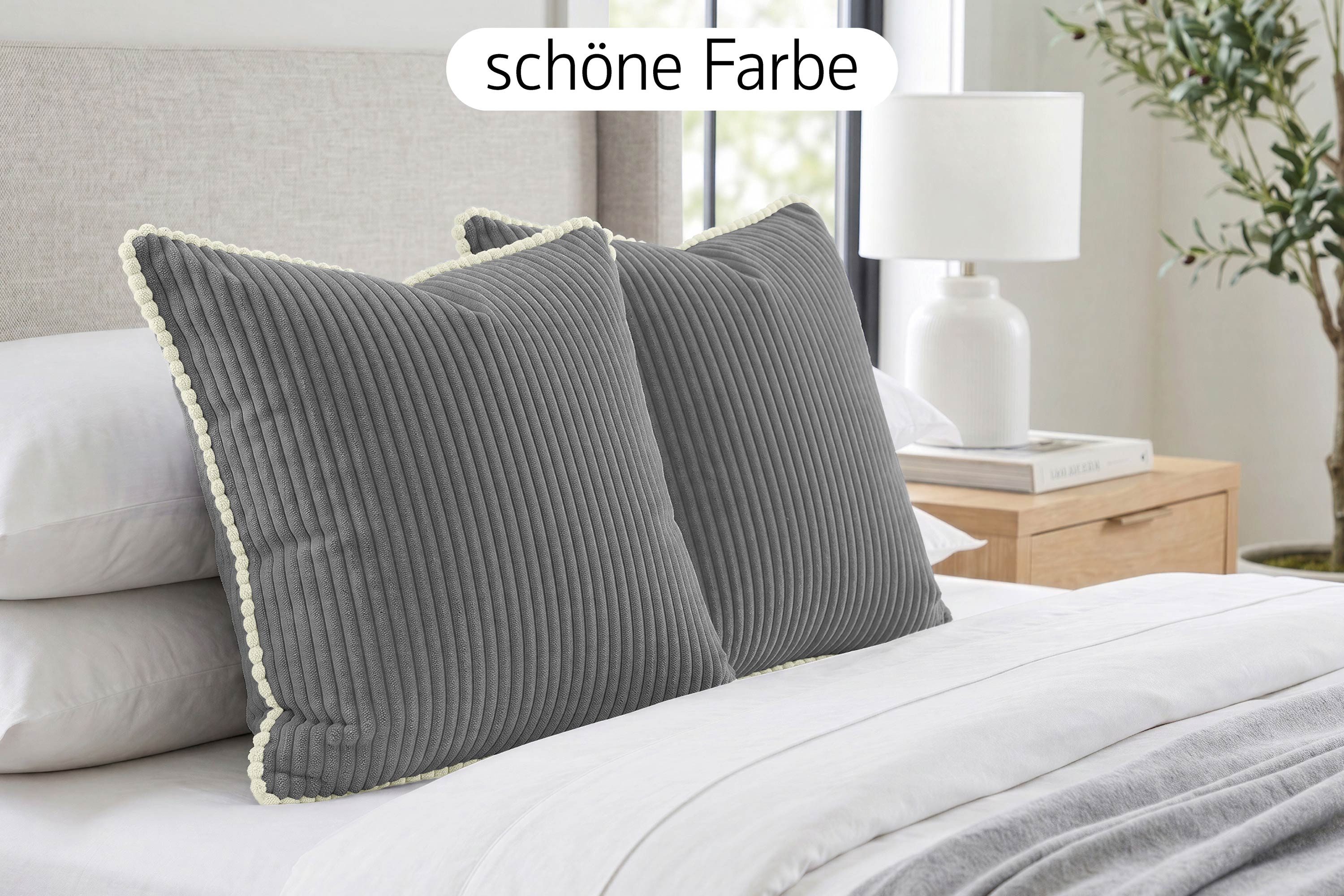 Amilian Dekokissen Sofakissen Couchkissen mit Füllung, 2er-Set, weich und formstabil