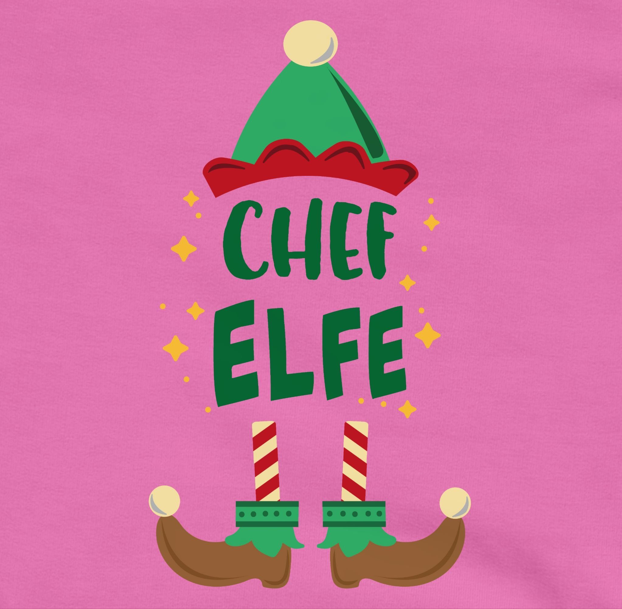 Weihnachten 3 Elfe Kinder Chef Rosa/Fuchsia Shirtracer Kleidung Weihnachten Hoodie