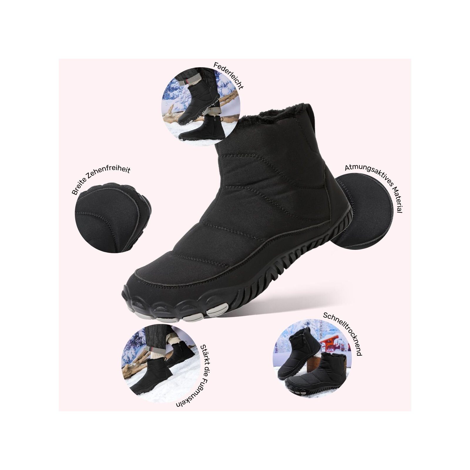 DOTALES Warmstep Barfußschuhe Winterstiefel Damen & Herren – Exklusiv & Barfußschuh Minimalschuhe