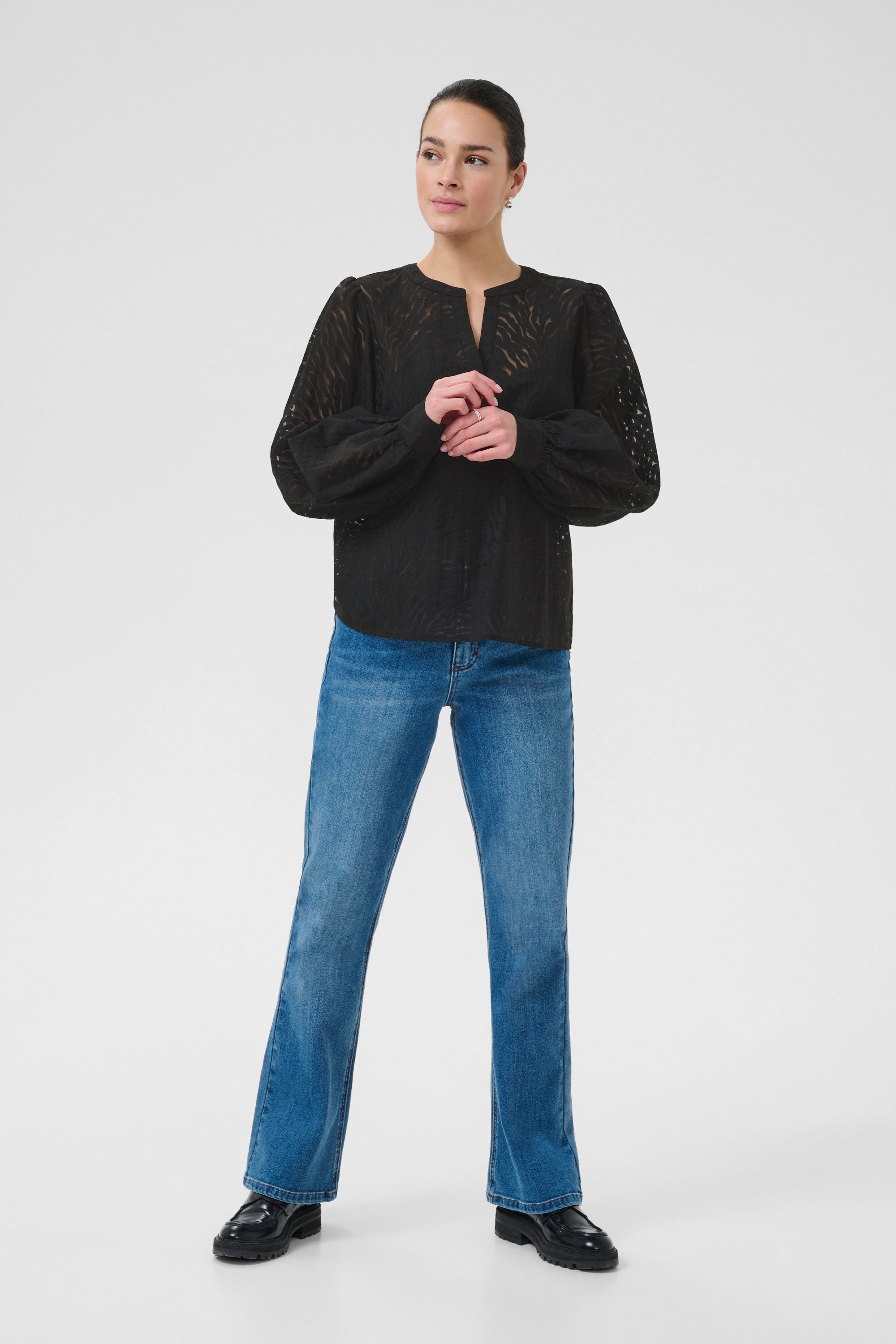 KAFFE Langarmbluse Langarm-Bluse KAvivian