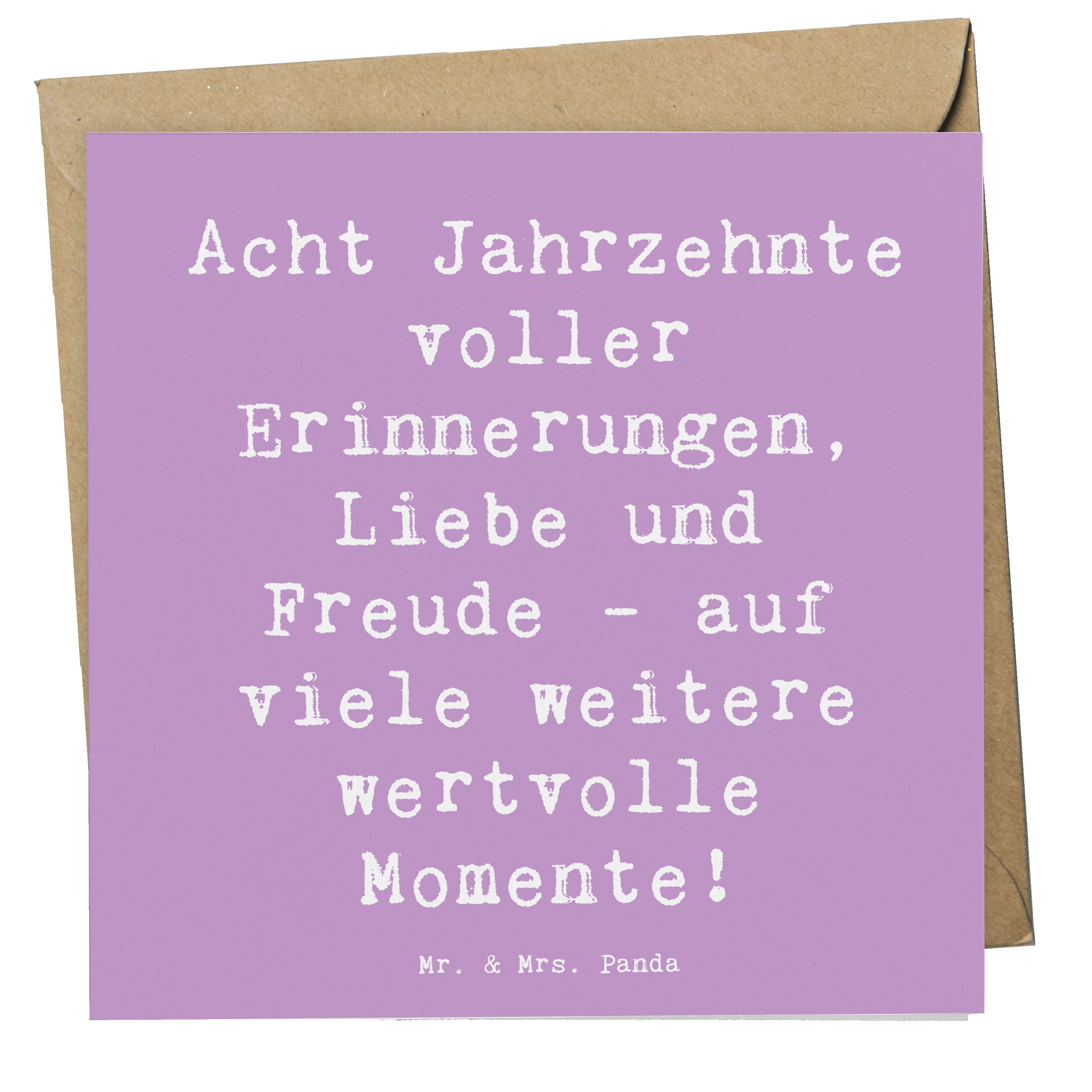 Mr. & Mrs. Panda Grußkarte Spruch 80. Geburtstag Erinnerungen, Grußkarte, Lavendeltraum, Glückwu, doppelkarte Glückwunschkarte Geburtstagsfreude
