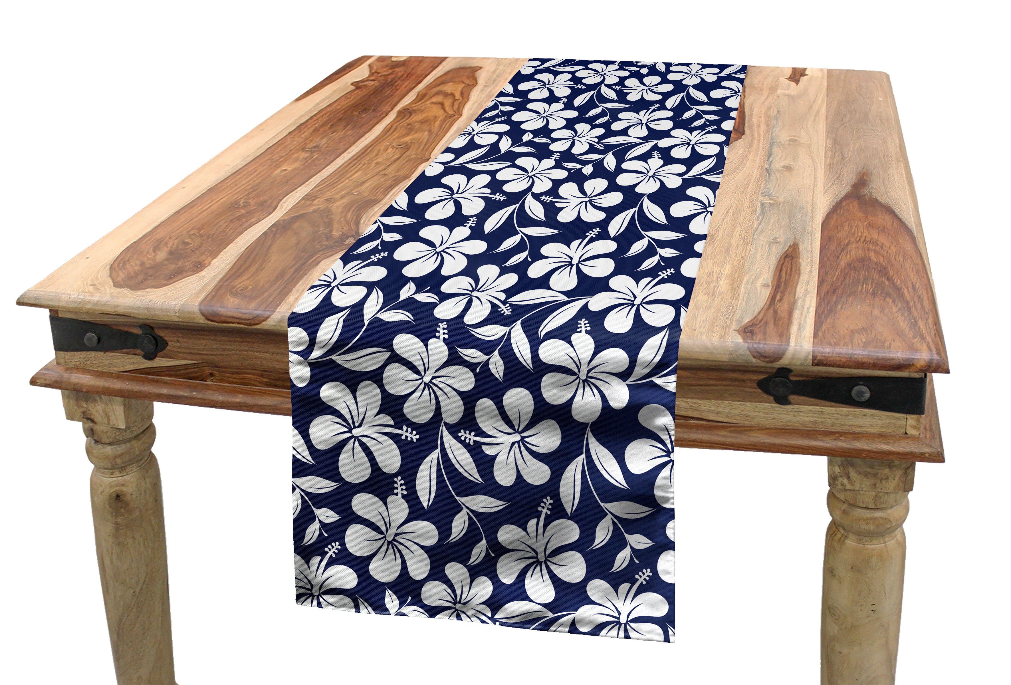 Abakuhaus Tischläufer Rechteckiger Kunst Hibiskus-Blume Küche Hawaiisch Tischläufer, Dekorativer Aloha Esszimmer