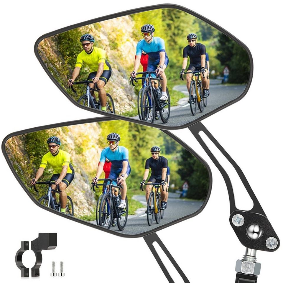 LETGOSPT Fahrradreflektor Fahrradspiegel, Lenkerendenspiegel-Fahrradlenker  Rückspiegel, (2PC, HD Fahrrad-Seitenspiegel), für Ebike, E-Bike, Rennrad
