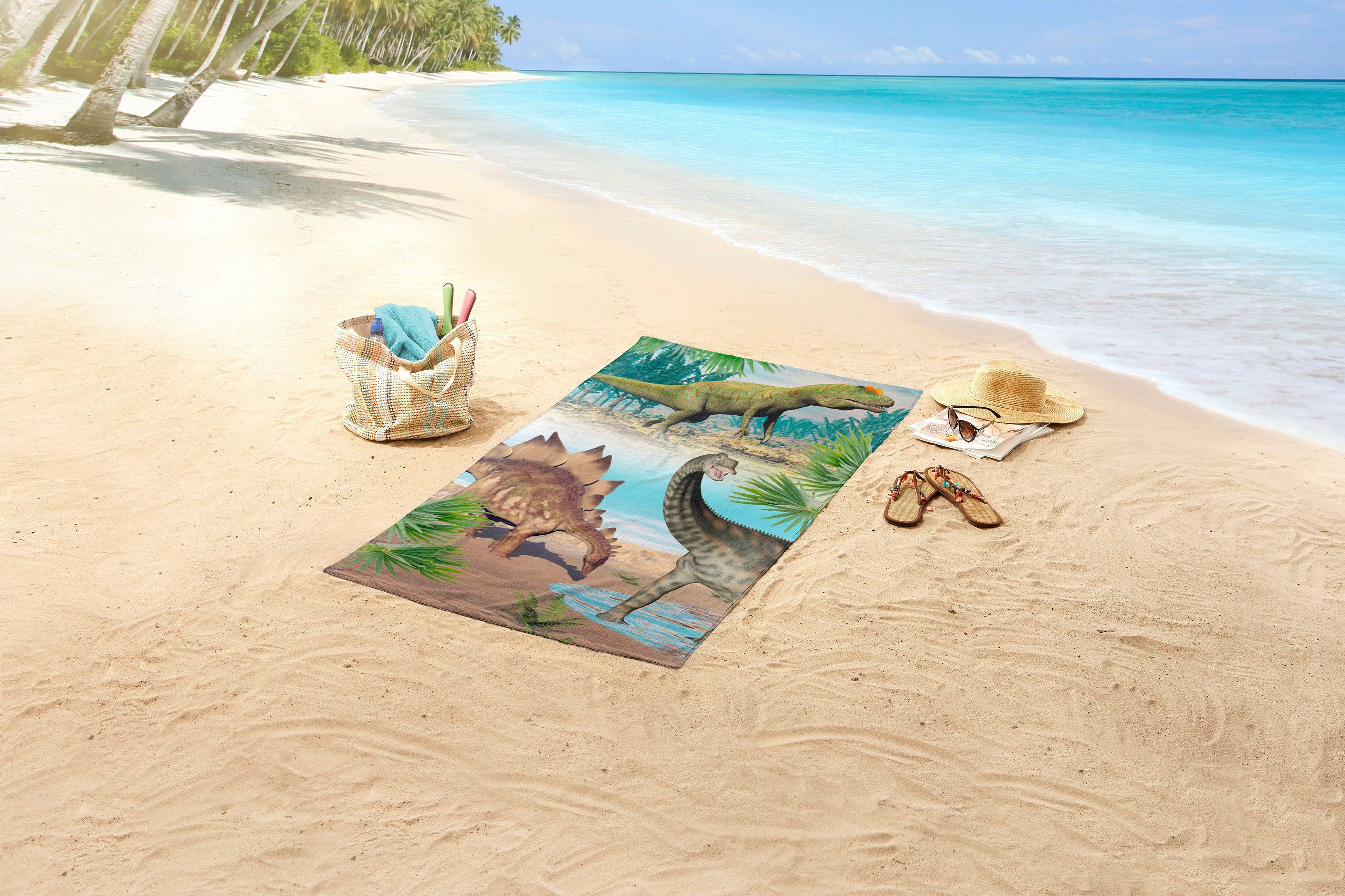 good morning Strandtuch Dino, Microfaser (1-St), günstig online kaufen