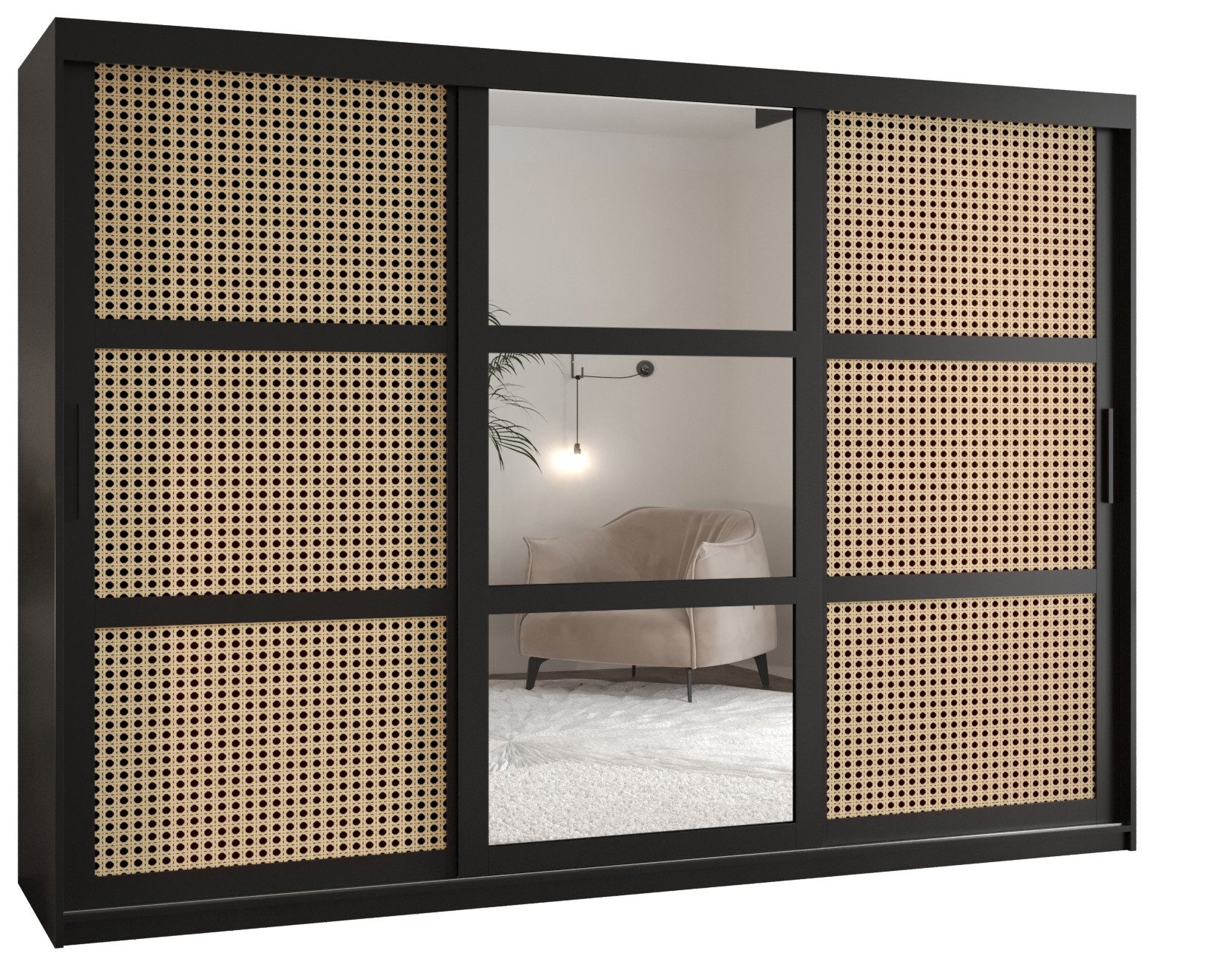 ABIKS MÖBEL Schwebetürenschrank WIENER ZOPF 2 Schlafzimmerschrank, Kleiderschrank