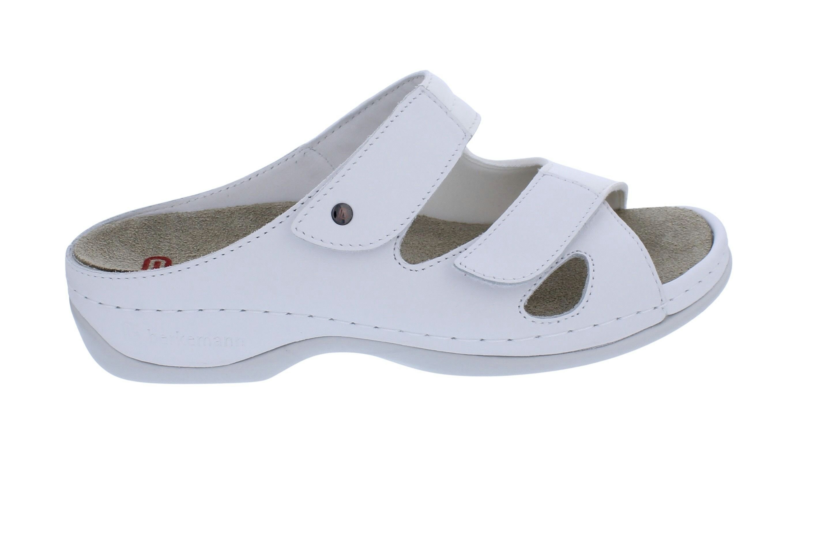 Berkemann Pantolette Janna 1027-130, Weiß, Glattleder u. Stretch, Fußb Pantolette