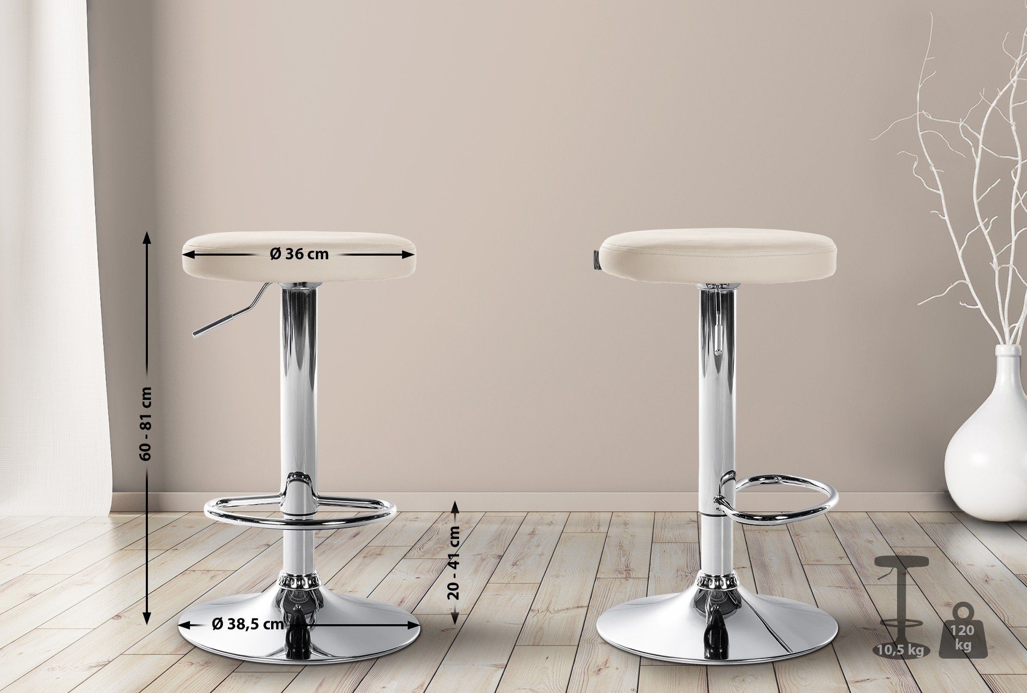 CLP Barhocker Ponte Kunstleder (2er Set, günstig online kaufen