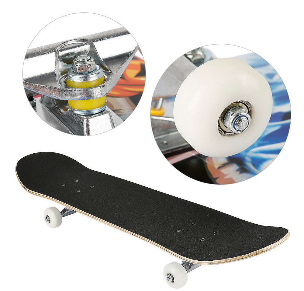 Thumbnail - JEOBEST Skateboard Komplettes Skateboard, PU-Rädern und stabilem Ahorndeck