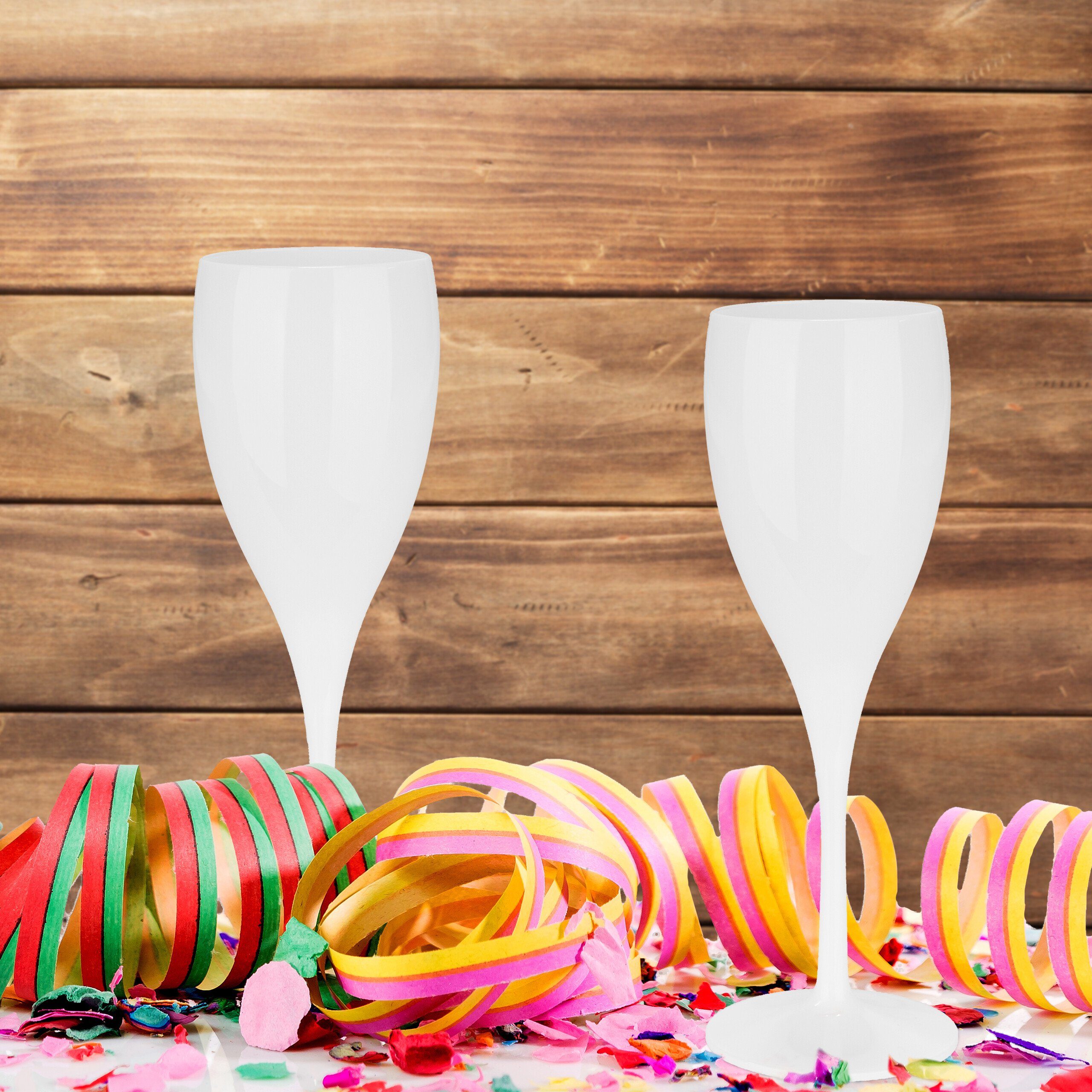 relaxdays Sektglas Sektgläser Kunststoff 6er Set, 6-tlg., Kunststoff