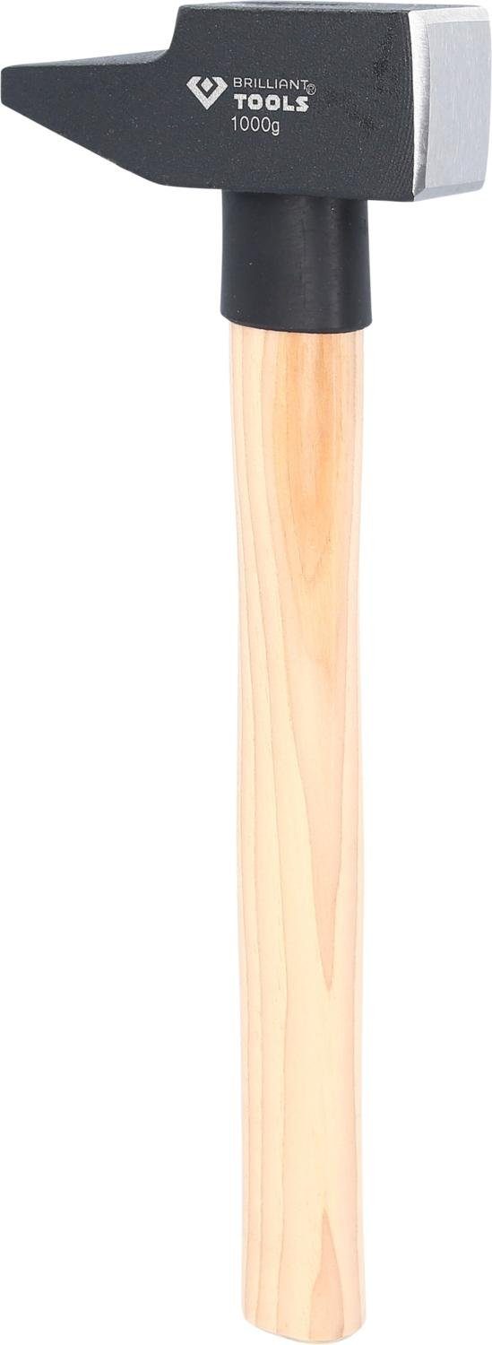 Brilliant Tools Hammer Schlosserhammer mit Hickory-Stiel, 1000 g, französische Form