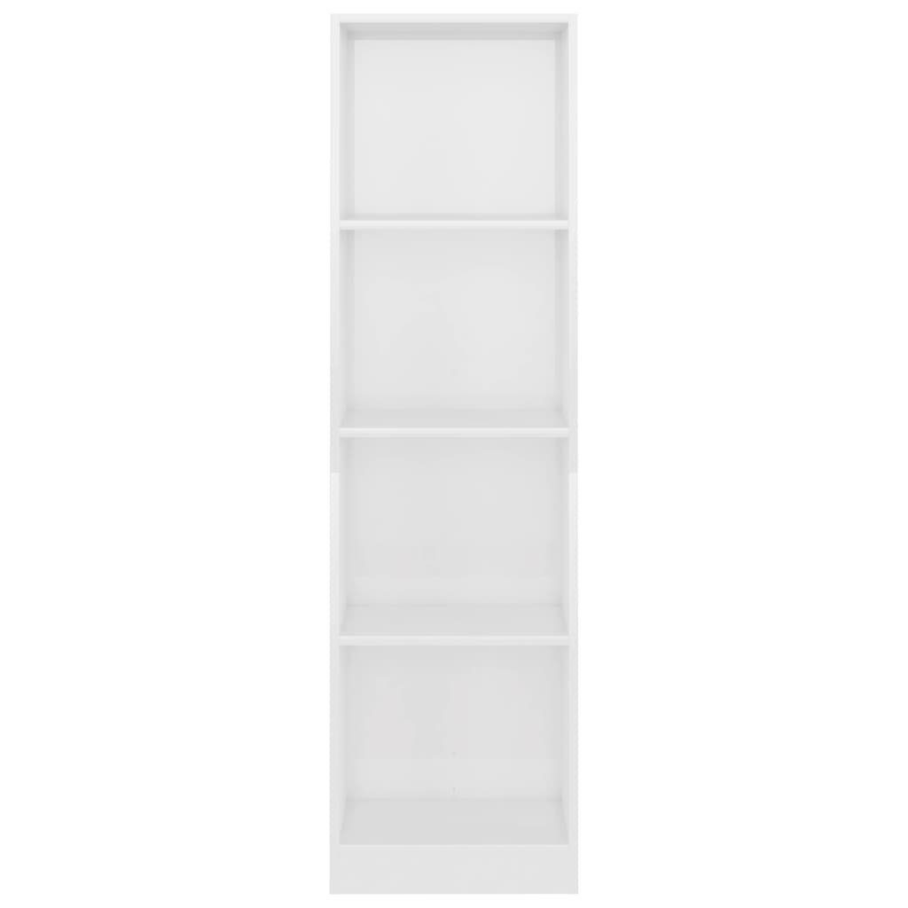 Hochglanz-Weiß 40x24x142 4 Bücherregal furnicato Fächer Holzwerkstoff cm