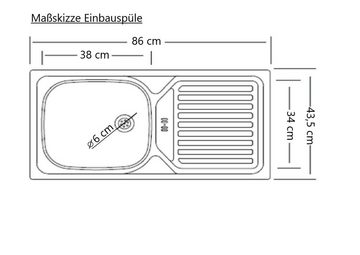 Kochstation Küche KS-Wien, Breite 330 cm, wahlweise mit E-Geräten