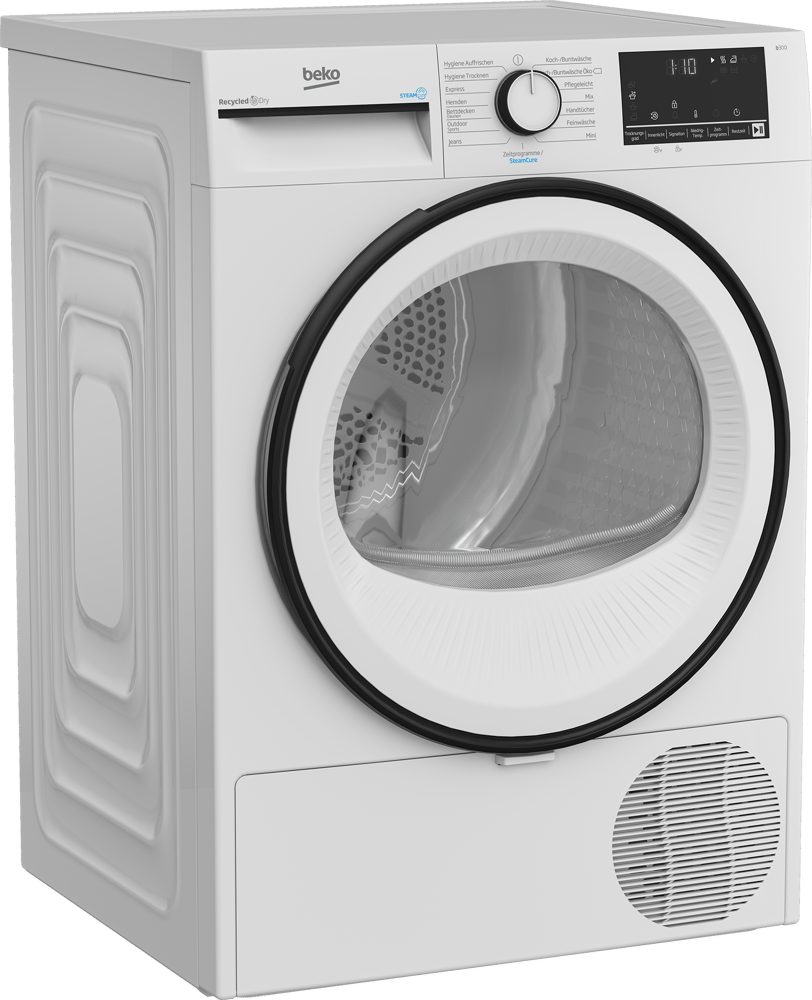 Beko B3T41230 sèche-linge Pose libre Charge avant 7 kg Noir, Blanc