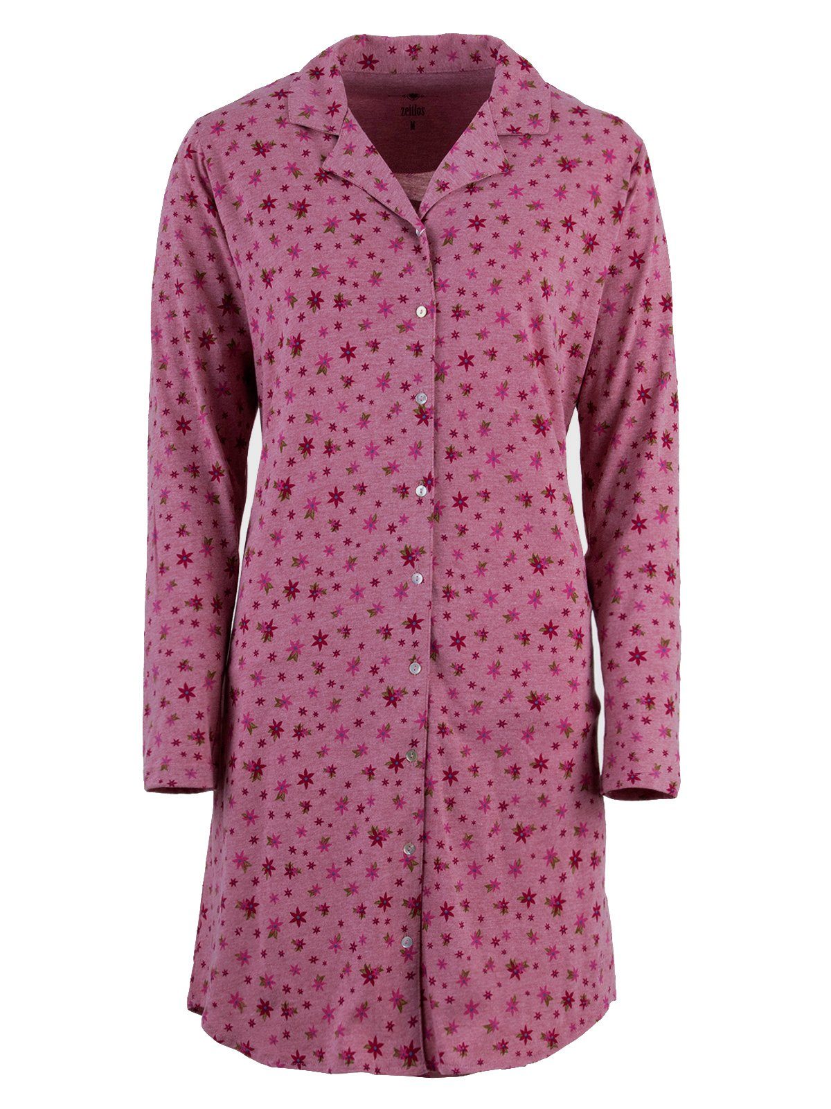 zeitlos Nachthemd Nachthemd Langarm - Sternblumen pink