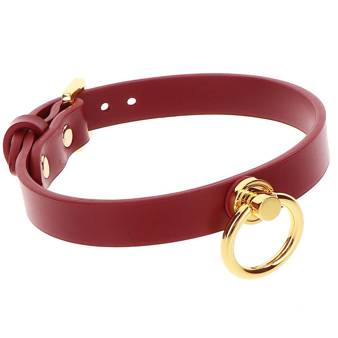 Taboom Erotik-Halsband Halsband mit O-Ringen - rot, gold
