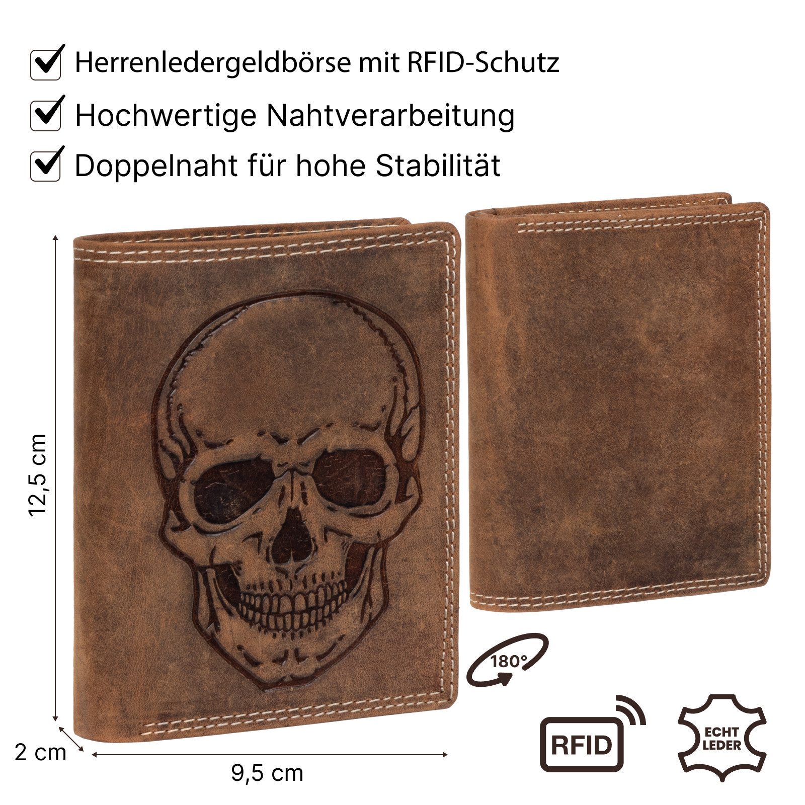 EAAKIE Geldbörse RFID Büffel Echt Leder Geldbörse Portemonnaie Herren mit Motiv, RFID Schutz – Bild 3 von 5