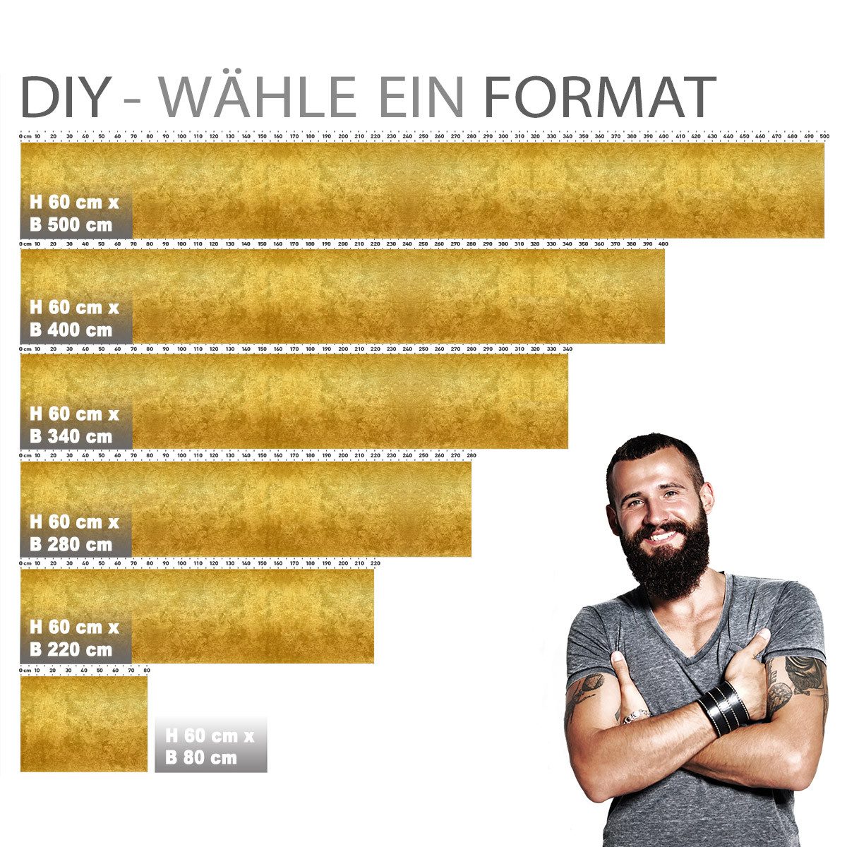Stickerprofis Küchenrückwand ABSTRAKTES GOLD (Glasoptik), (Premium), 1,5mm, selbstklebend, hält auf besonders vielen Öberflächen
