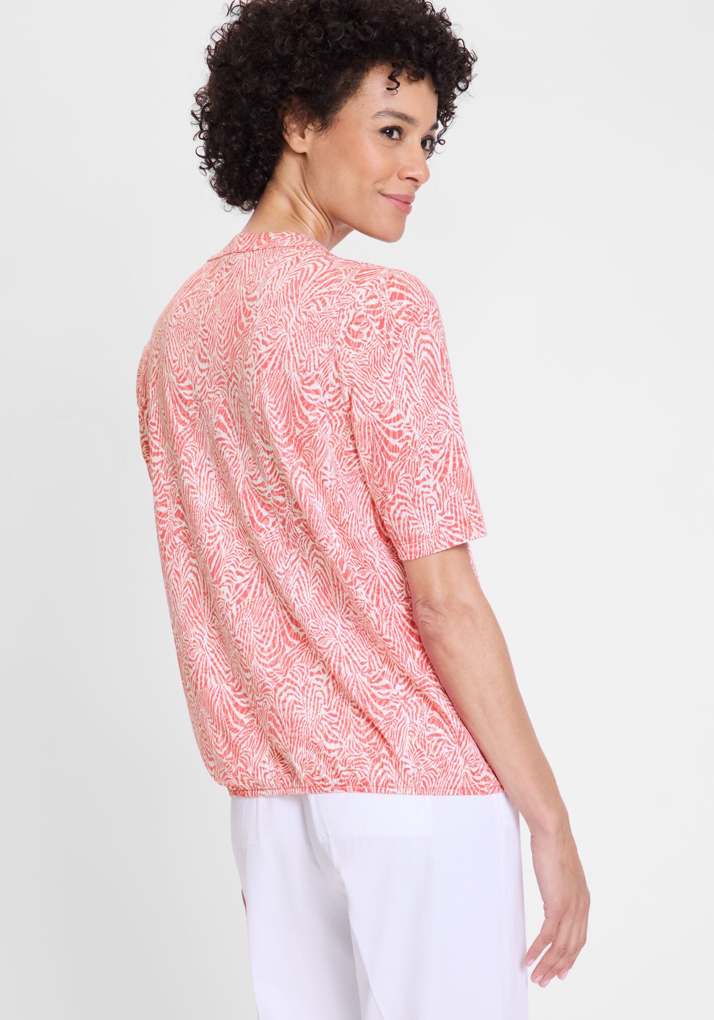 Olsen V-Shirt mit Gummizug am Saum günstig online kaufen
