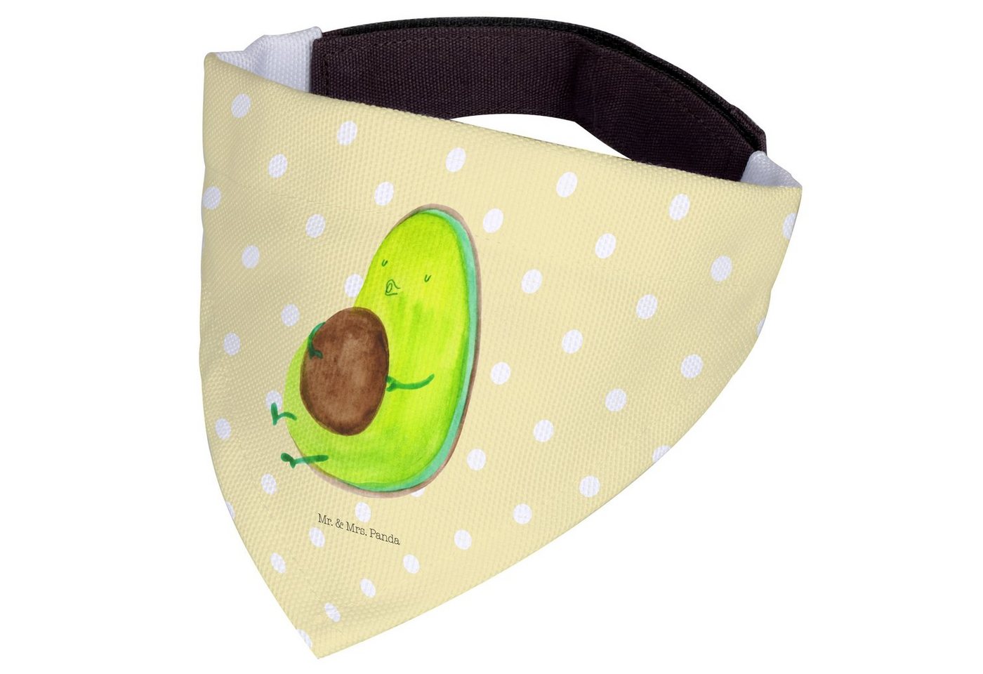 Thumbnail - Mr. & Mrs. Panda Hundefliege Avocado Pfeifen - Gelb Pastell - Geschenk, rund, Hundehalstuch, Ernäh, Polyester, Handgefer...