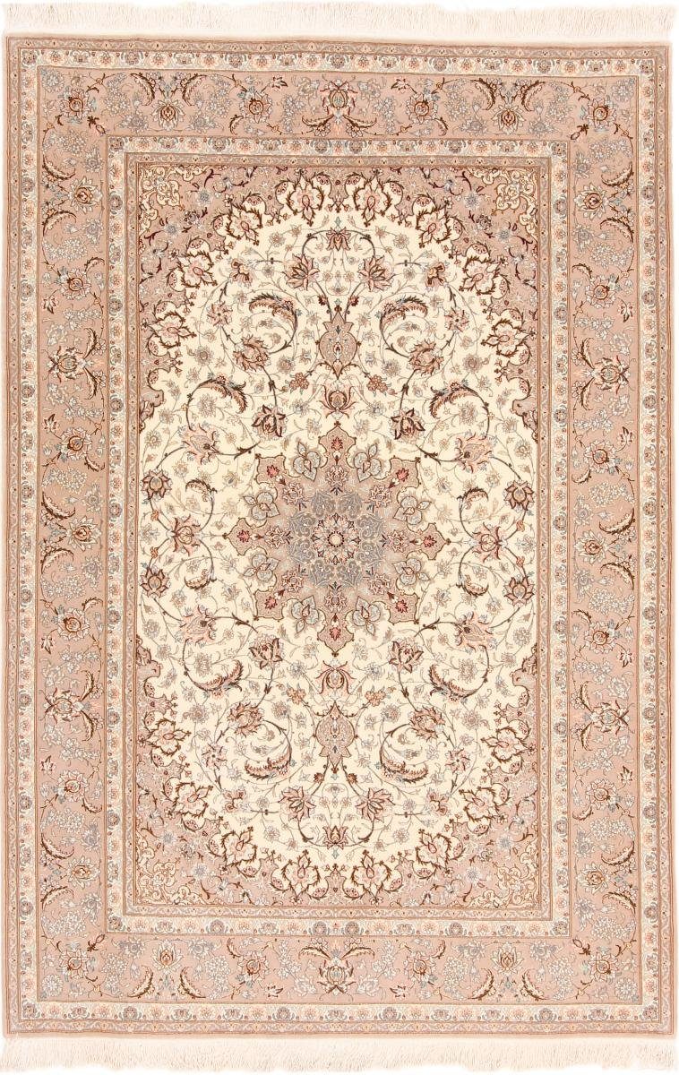 Orientteppich Isfahan Seidenkette 157x242 Handgeknüpfter Orientteppich, Nain Trading, rechteckig, Höhe: 8 mm