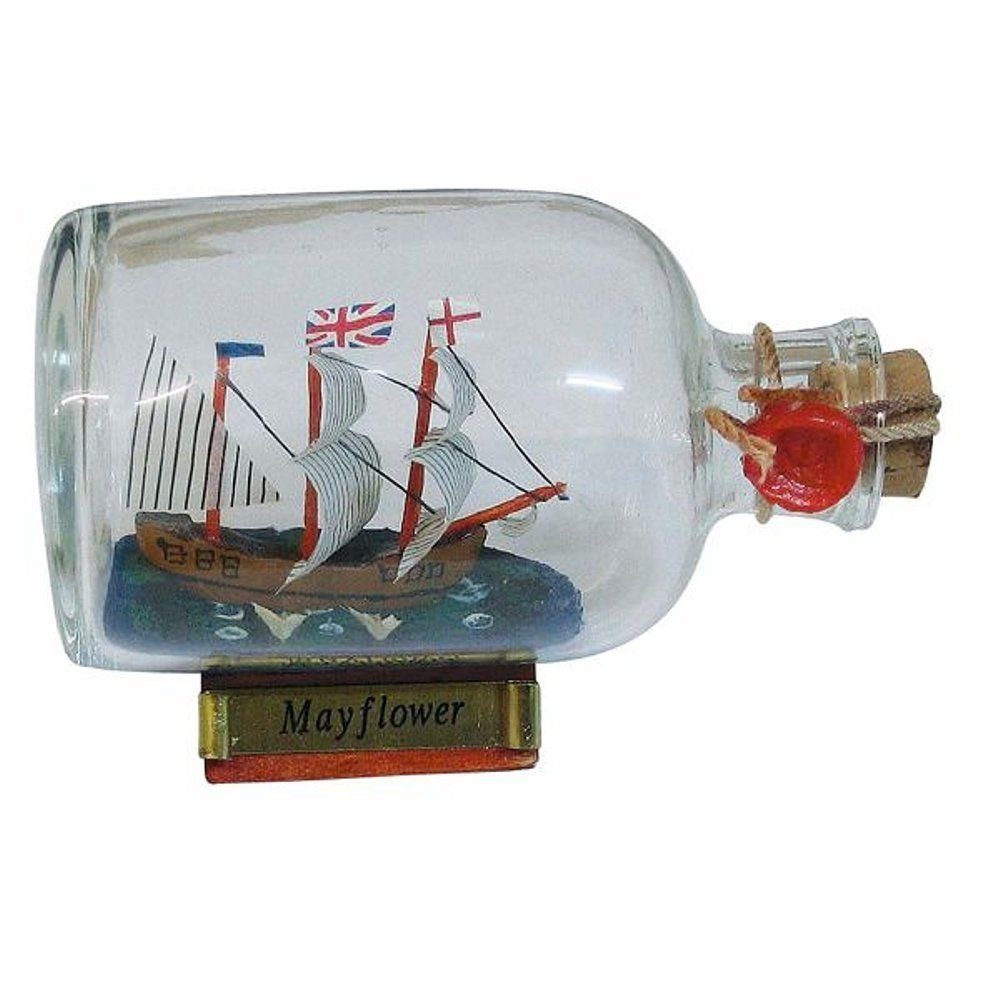 Dekoobjekt Buddelschiff Flaschenschiff Mayflower Segelschiff
