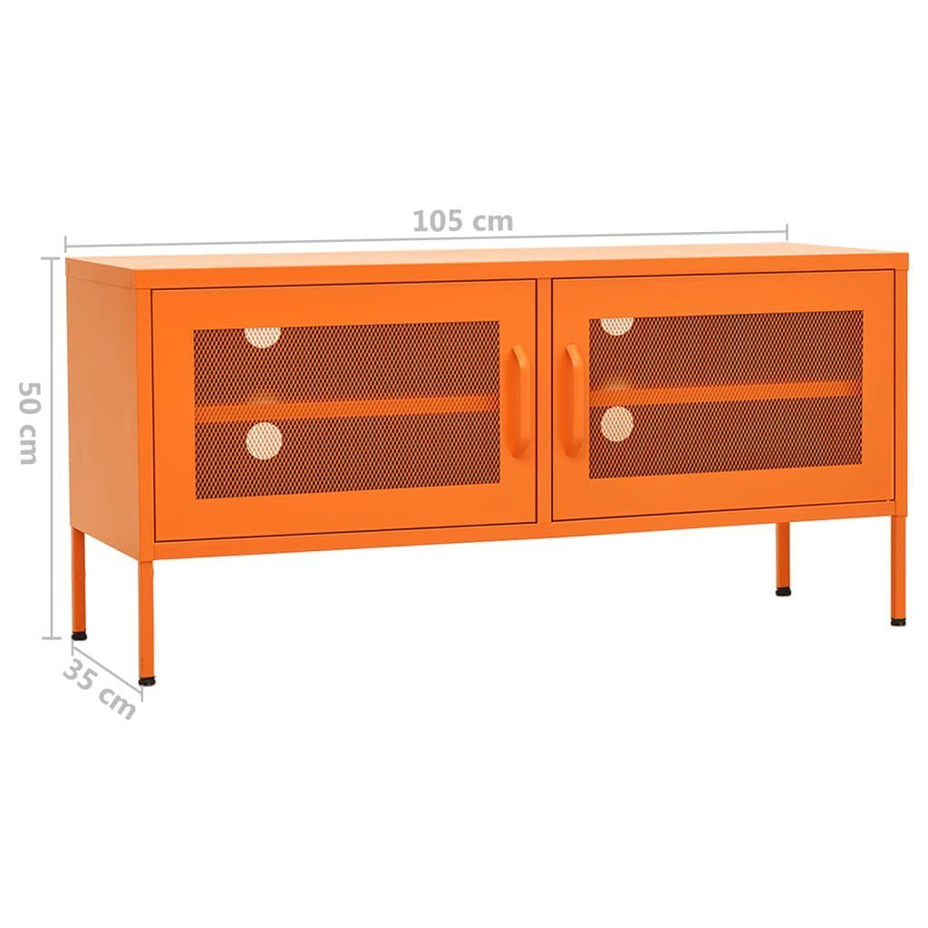 DOTMALL vidaXL Stahl TV-Schrank cm 105x35x50 Lowboard TV-Schrank Orange