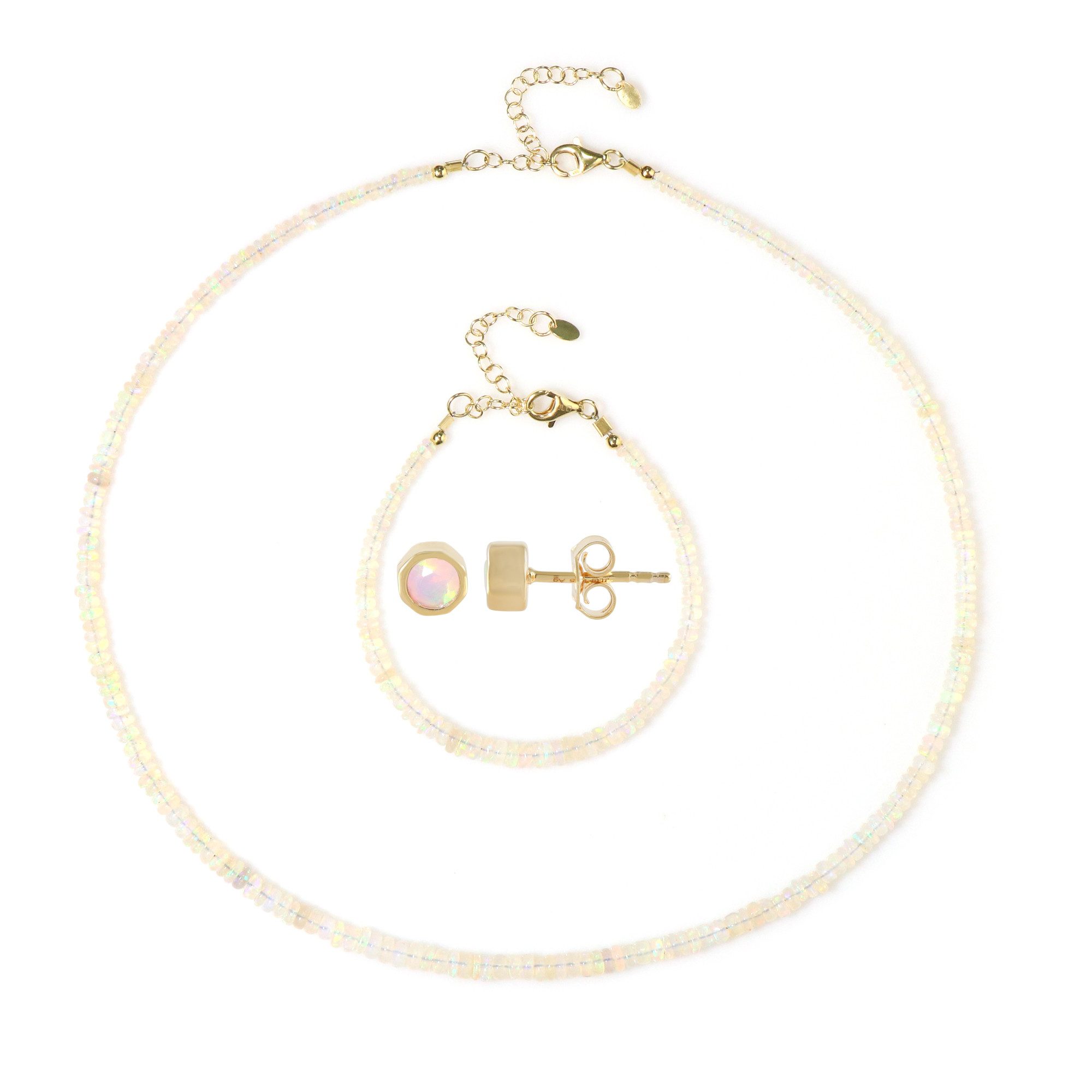 Cavill Schmuckset Äthiopischer Welo-Opal Vergoldetes Sterling-Set (1-tlg)