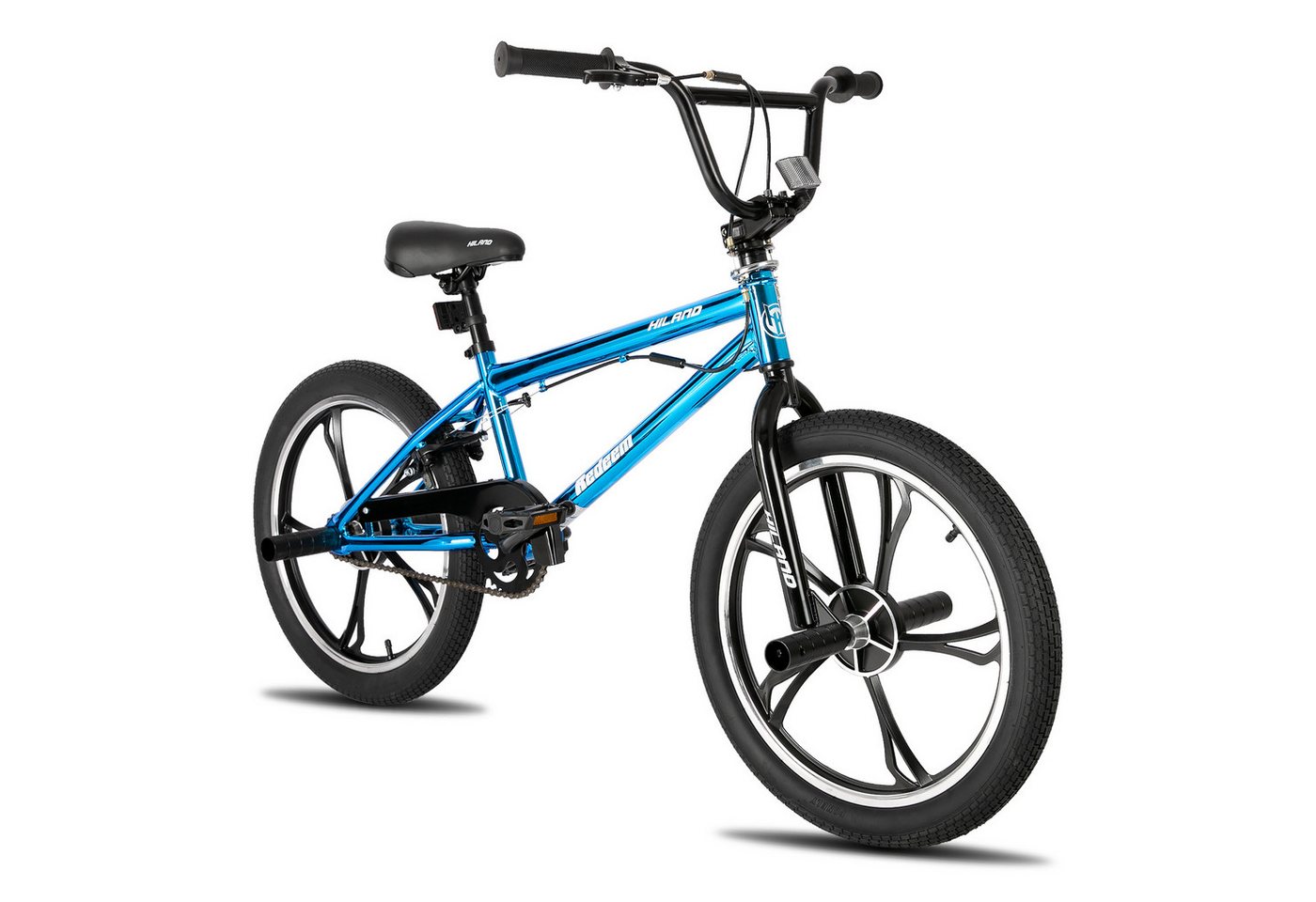 HILAND BMX-Rad 20 Inch 5 Spoke Kids BMX Bike for Boys Girls Ages 5-12, 360 Degree Rotor Freestyle, 4 Pegs Single Speed