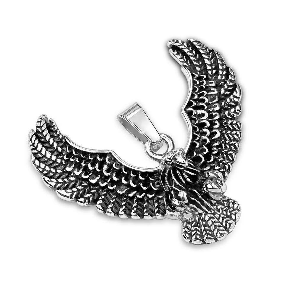 BUNGSA Anhänger Set Fliegender Silber Adler Halsketten Pendant aus (1-tlg), Anhänger Unisex Edelstahl