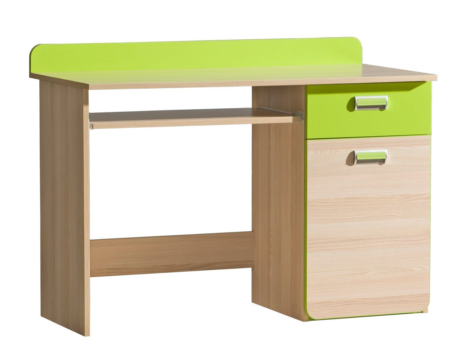 Modern mit Schublade Einlegeboden, viel Stylefy (Computertisch, - Esche stellbar, Design Bürotisch), und Laterne Stauraum, Kinderschreibtisch Limette variabel