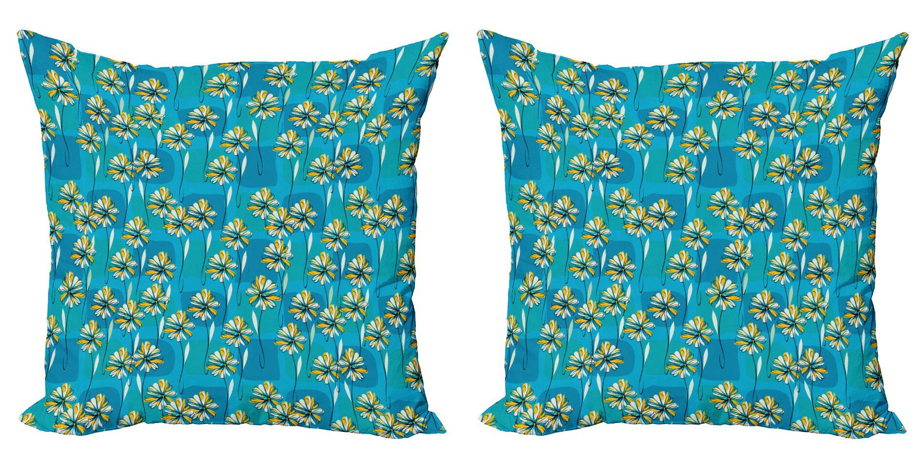 Kissenbezüge Modern Accent Flüchtige Garten-Blumen Abakuhaus Doppelseitiger Stück), Blumen (2 Digitaldruck