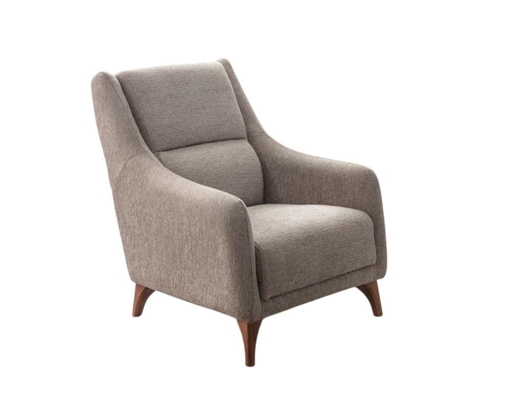 JVmoebel Sessel Sessel "Harmonie" in Beige aus Polyester mit elegantem Design (1-St., Sessel), Made in Europe
