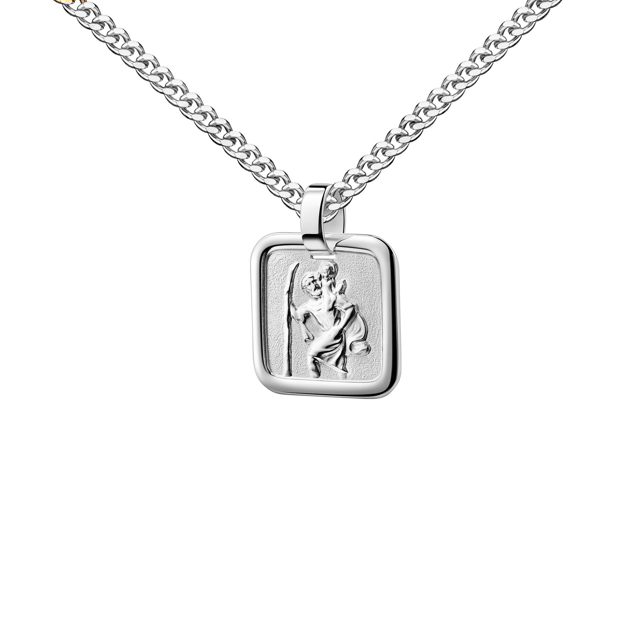 Kette mit Anhänger 925 Silber Christophorus - Glück und Schutzanhänger - Made in Germany