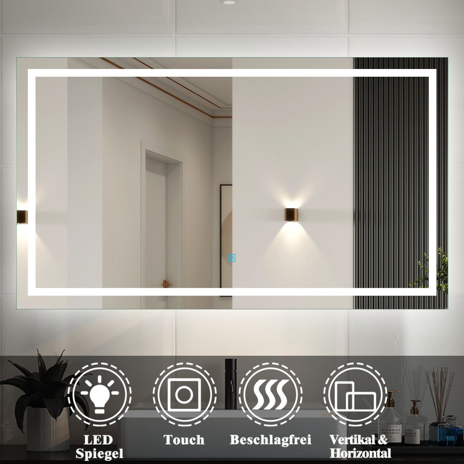 duschspa Badspiegel 50-160 cm Touch LED günstig online kaufen