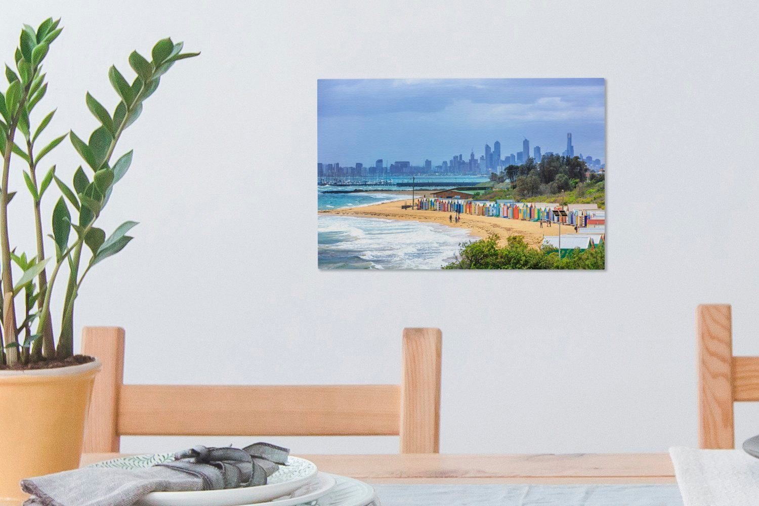 (1 OneMillionCanvasses® Melbourne Aufhängefertig, mit Wanddeko, St), Tropische Hintergrund, Strände Wandbild 30x20 cm Leinwandbild Leinwandbilder, im