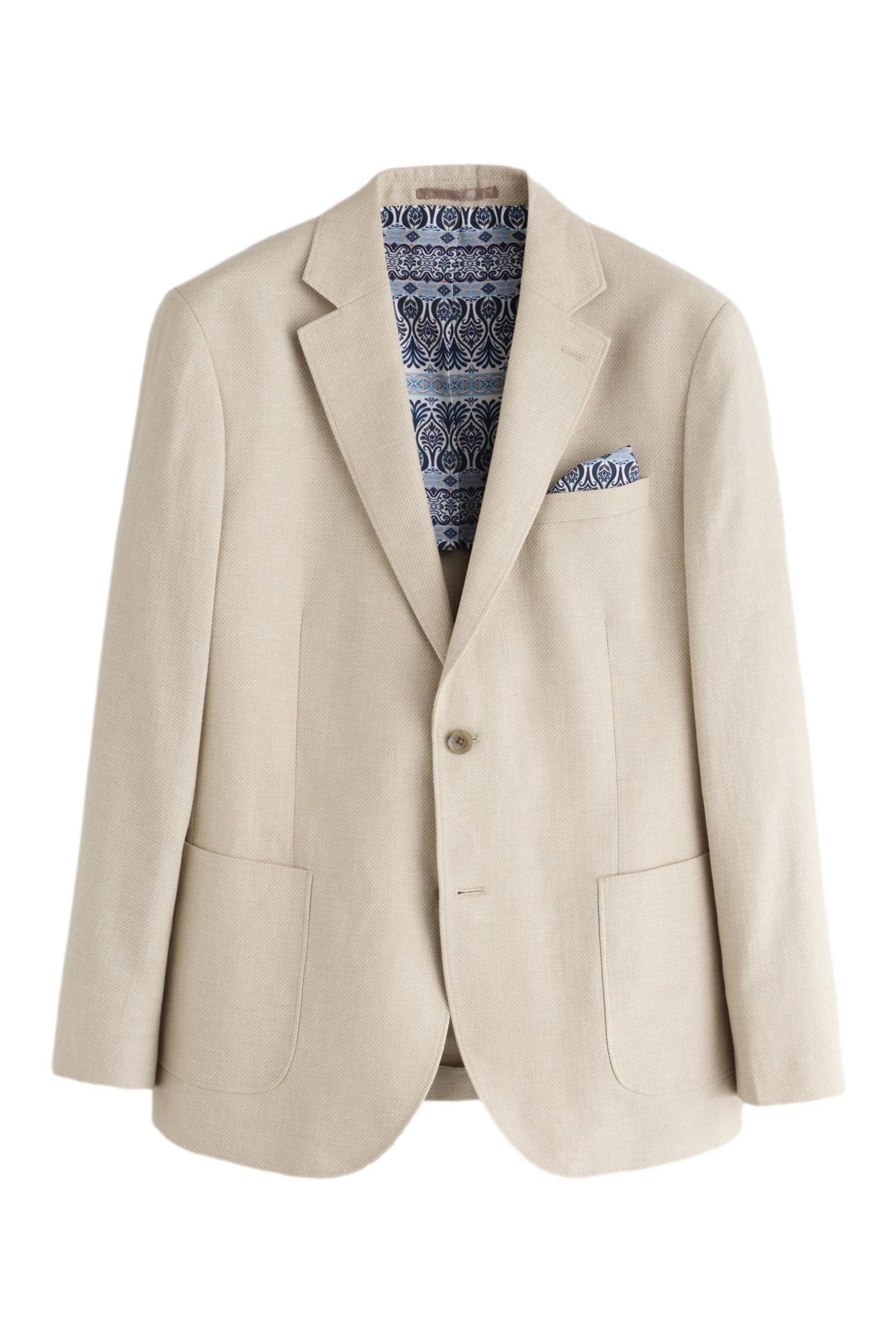 Next Jackenblazer Strukturiertes Slim Fit Sakko aus Leinengemisch (1-tlg)