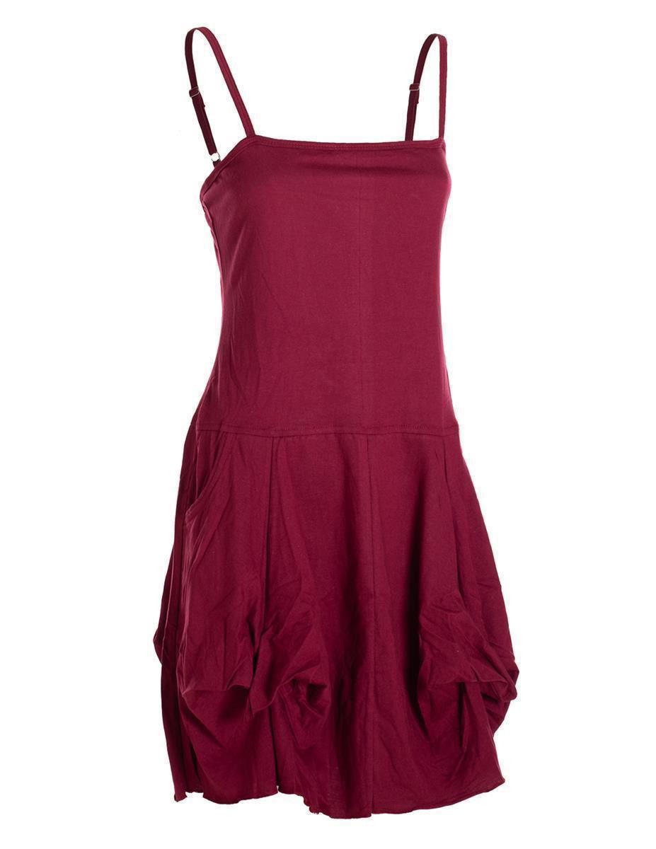 Vishes Sommerkleid Damen Ballon-Kleid Tunika-Kleid Sommerkleid verstellbare Träger Hippie, Elfen Style – Bild 4 von 5