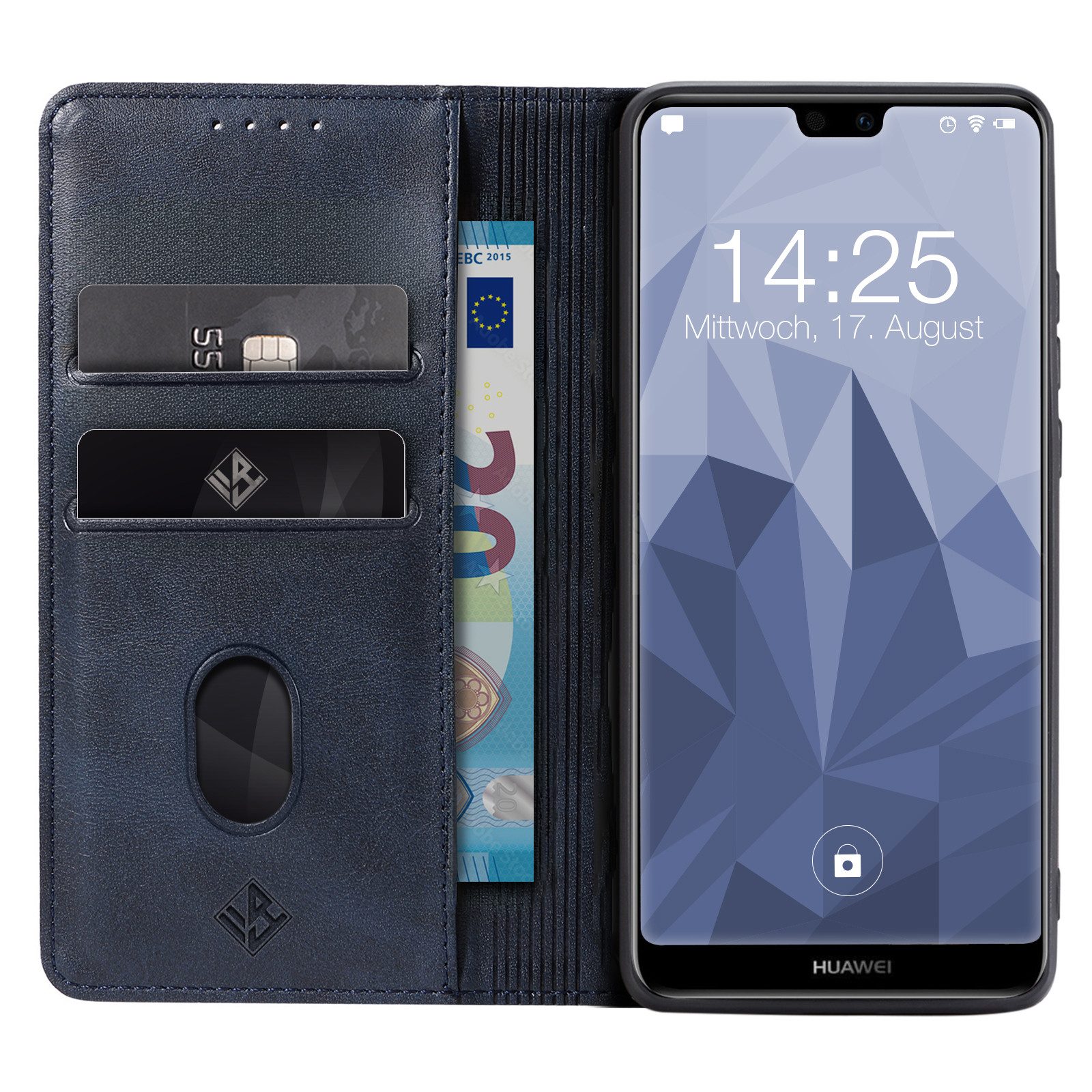 Tec-Expert Handyhülle Tasche Hülle für Huawei P20 Lite 5.84 Zoll, 5.84 ", Cover Klapphülle Case mit Kartenfach Fliphülle aufstellbar