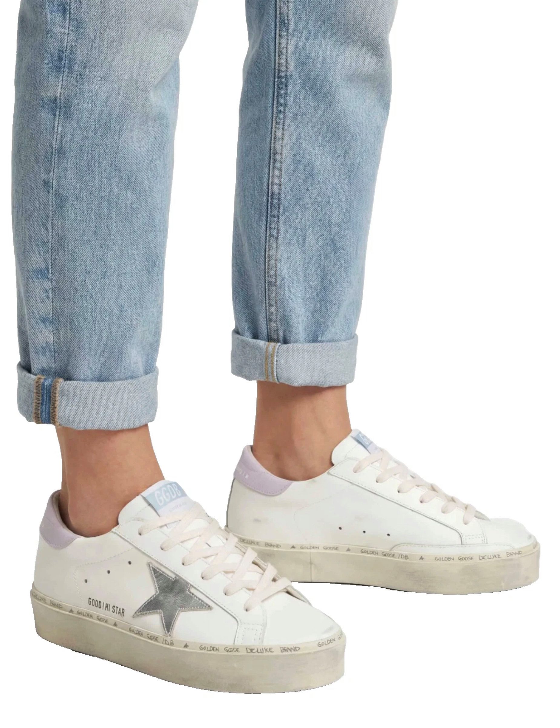 GOLDEN GOOSE Hi Star Classic Leder Plateau Schuhe Trainers Turnschuhe 39 Sneaker (1-tlg) Bewusst gestalteter Vintage-Finish-Look