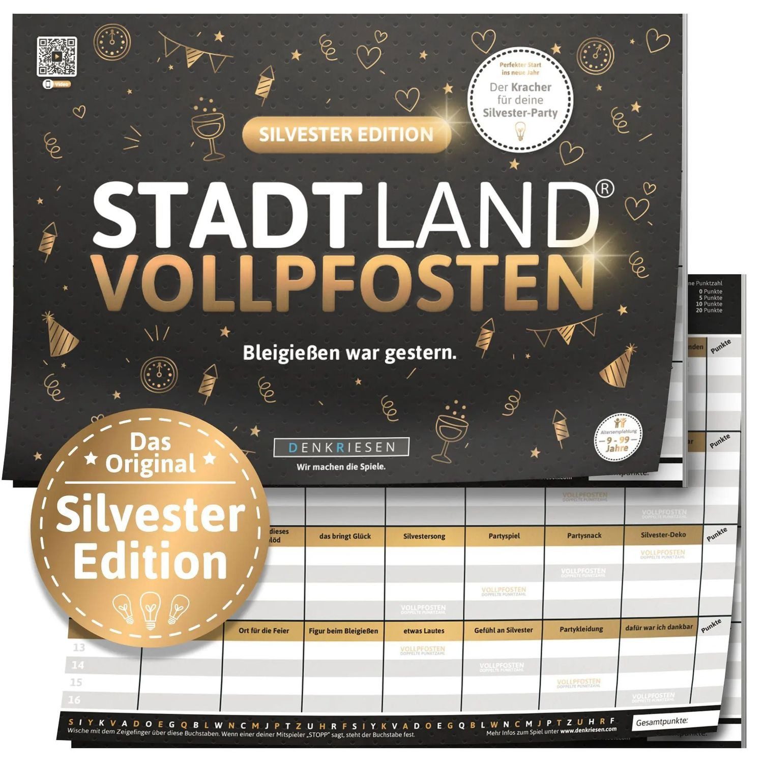 Denkriesen Spiel DENKRIESEN - STADT LAND VOLLPFOSTEN® - SILVESTER EDITION -...