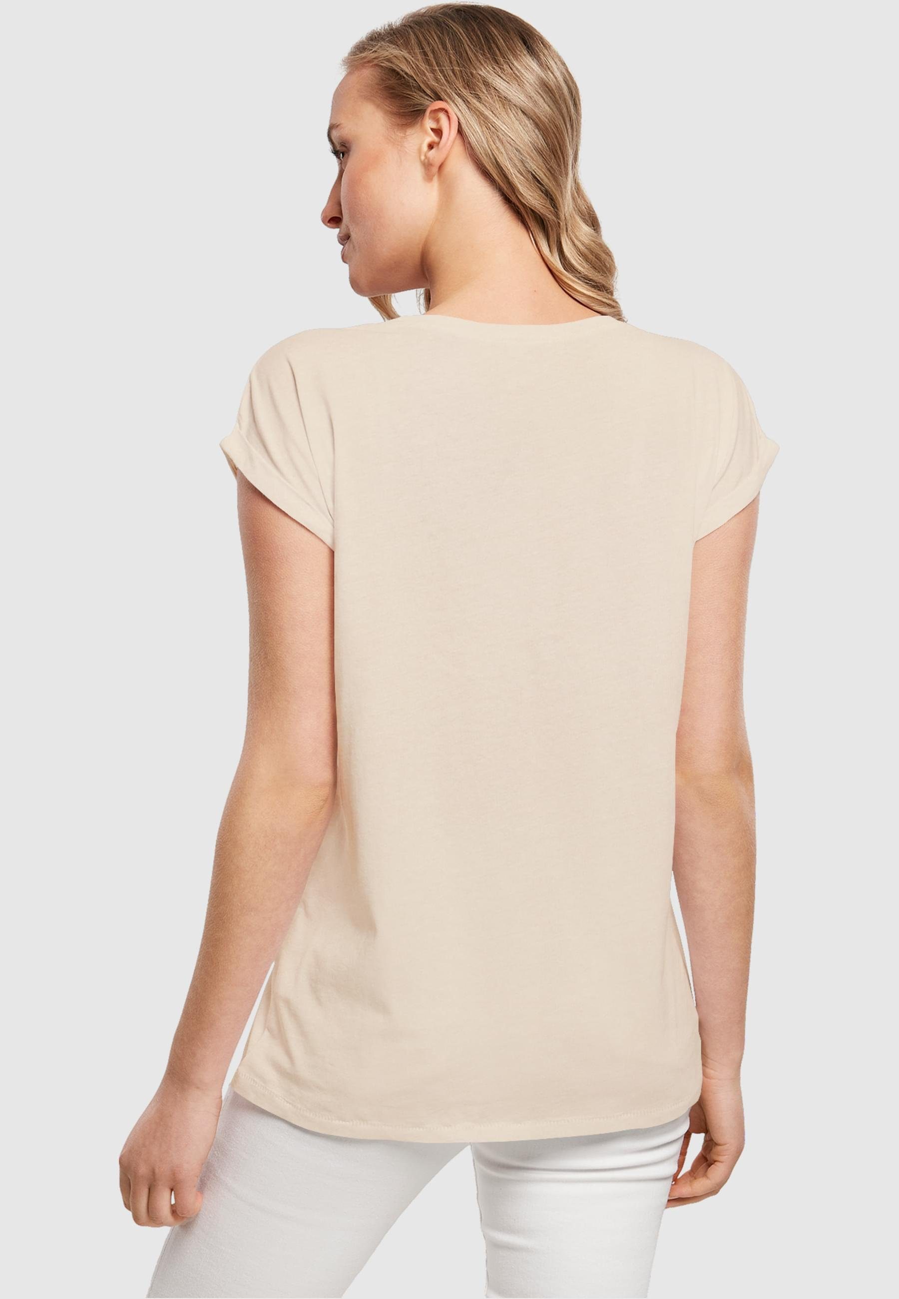 Shoulder Extended Merchcode whitesand Ladies Qatar Tee T-Shirt F#K (1-tlg) Damen