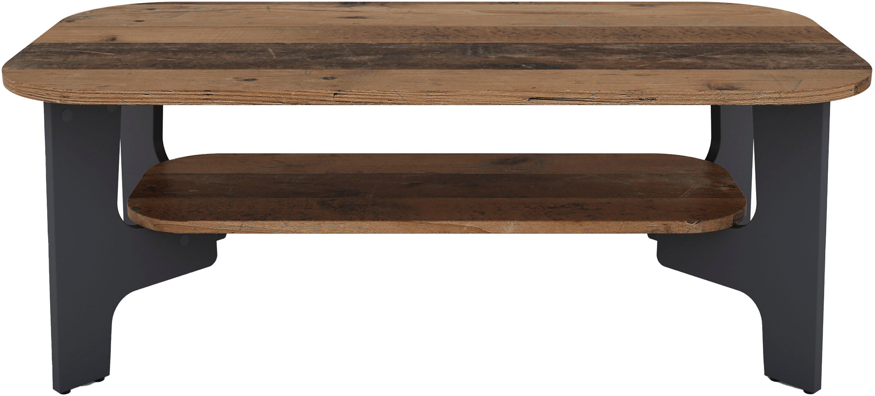 byLIVING Couchtisch JONNY, Tischplatte Artisan Eiche o. Old Wood, Gestell anthrazit, Ablageboden