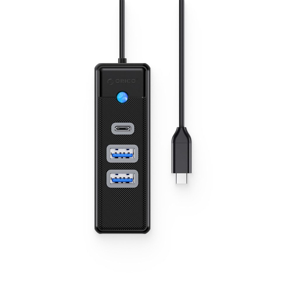 ORICO USB-Hub Verteiler HUB (3-in-1, USB-C, 2x USB-A, 1x USB-C, kompakt)