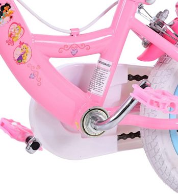 Volare Kinderfahrrad Disney Princess - Mädchen - Rosa - Zwei-Hand-Bremsen, bis 60 kg, 85% zusammengebaut, 12 oder 16 Zoll, Stahlfelgen