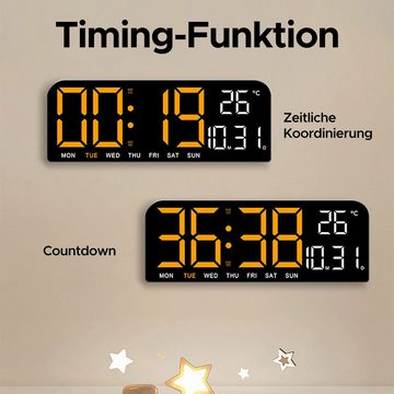 Gontence Wecker Funktischuhr Digitale Tischuhr LED-Großanzeige Wanduhr